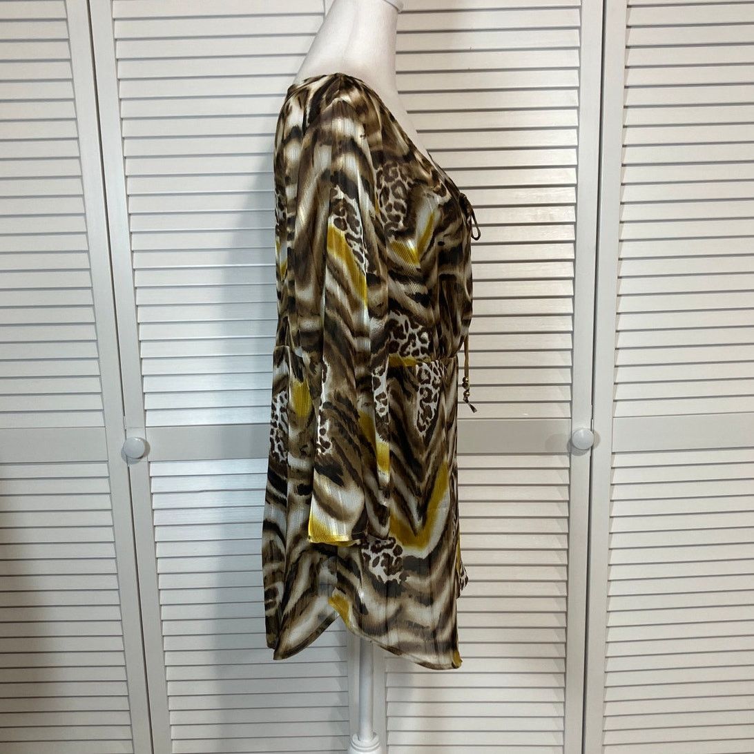 Other Jaclyn Smith Vintage Animal 3/4Sleeve Women Chiffon Blouse1X Size XL / US 12-14 / IT 48-50 - 2 Thumbnail