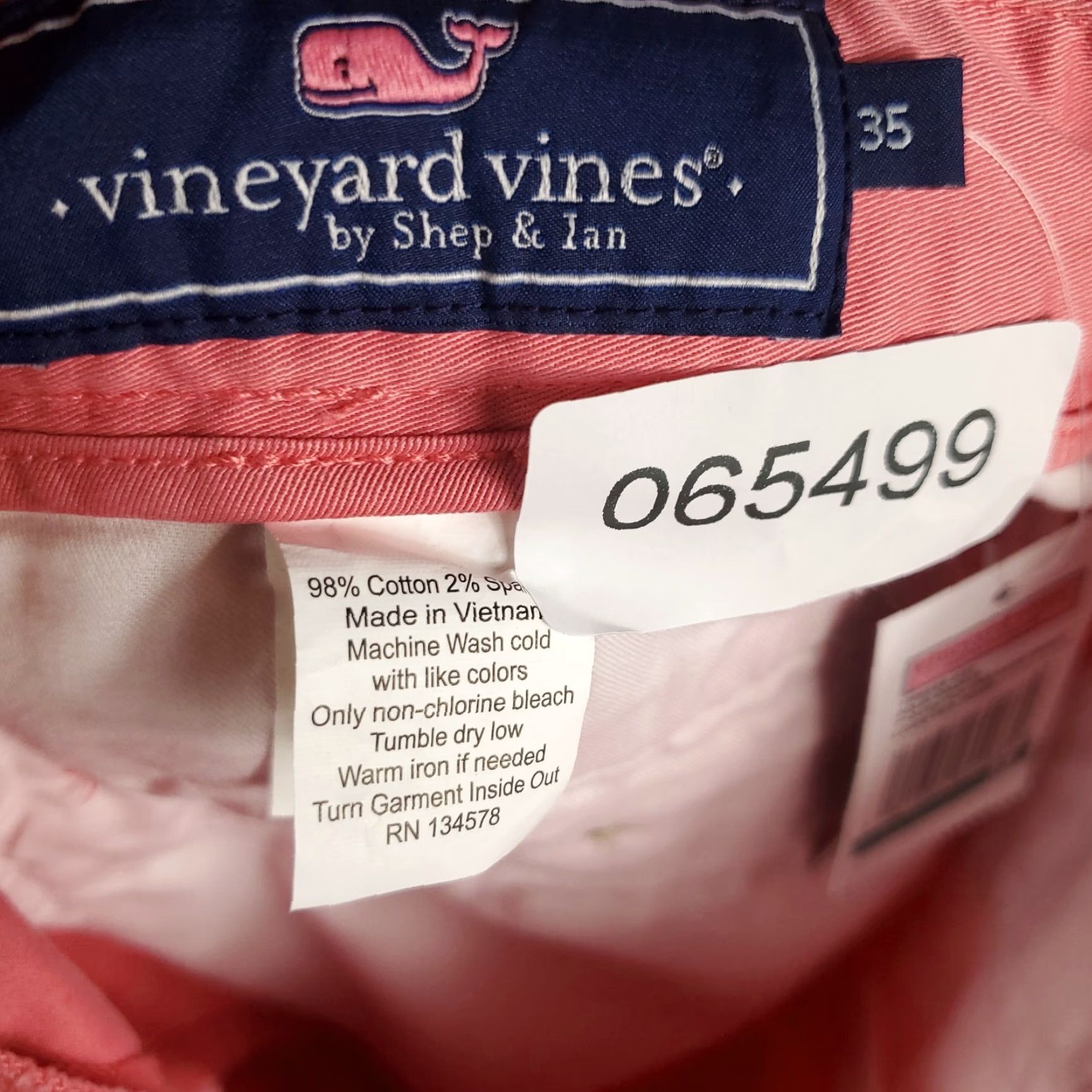Vineyard Vines Vineyard Vines Shorts Mens 35 Pink Breaker Classic Fit Flat Front Chino Size US 35 - 6 Thumbnail