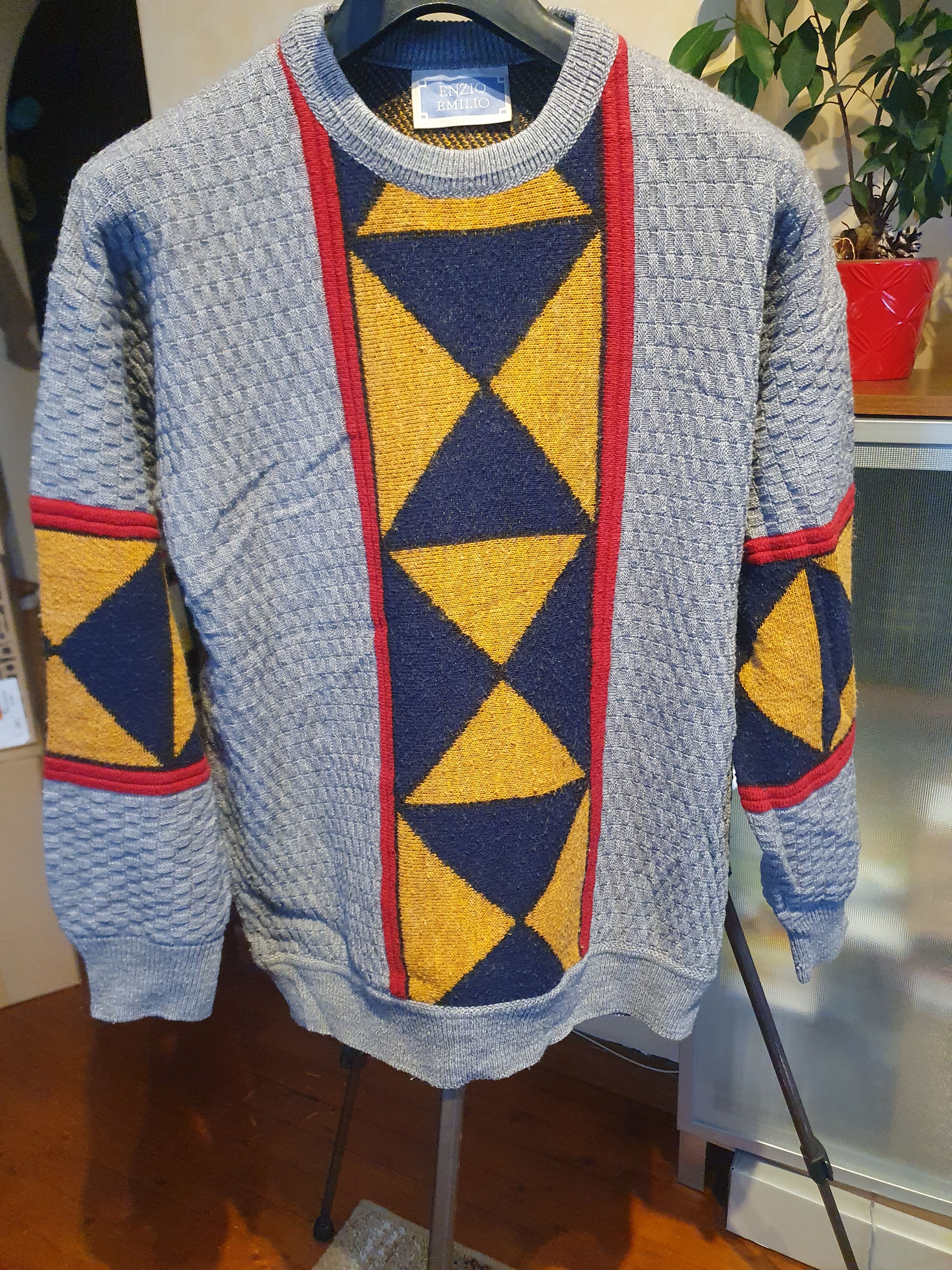 Vintage Enzio Emilio Vintage Sweater Geometric Pattern sz L? Size US L / EU 52-54 / 3 - 6 Thumbnail
