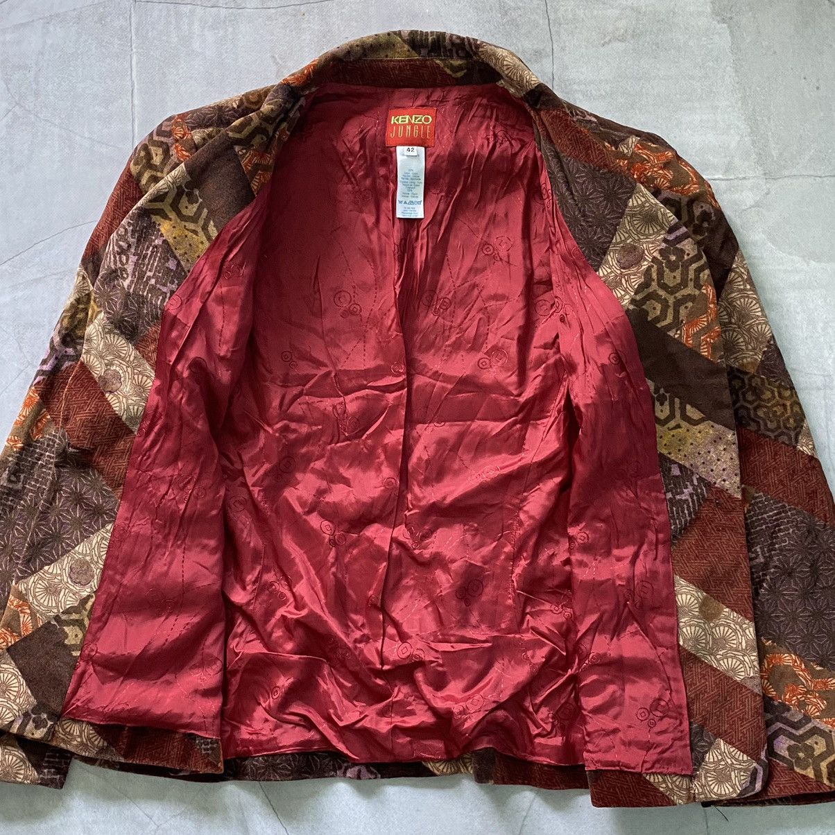 Japanese Brand × Kenzo × Vintage Kenzo Jungle Rare Patchwork Archive Blazer Jacket Size M / US 6-8 / IT 42-44 - 6 Thumbnail