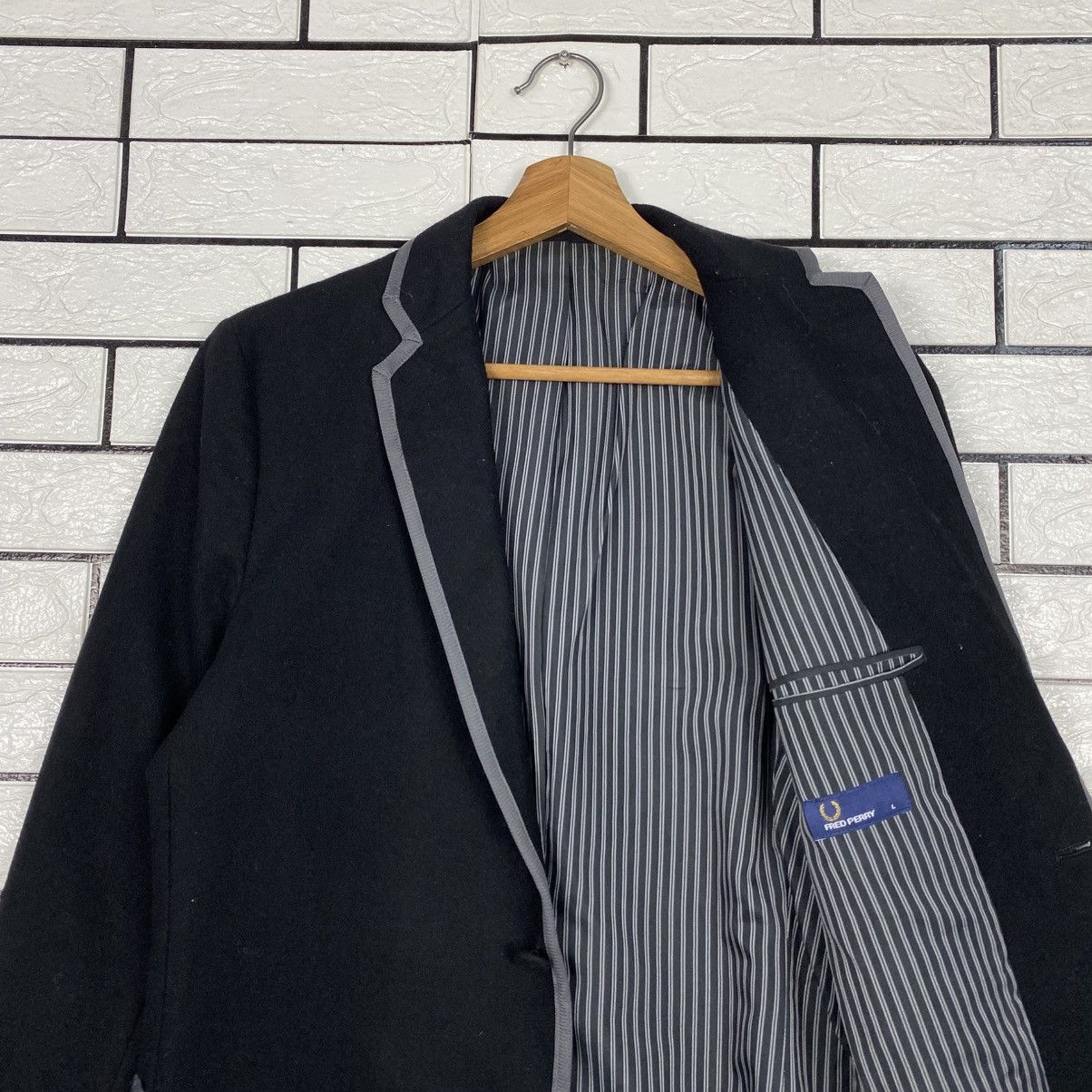 Fred Perry 📌Vintage Chore Button Jacket Fred Perry Striped Lining Size US L / EU 52-54 / 3 - 13 Thumbnail