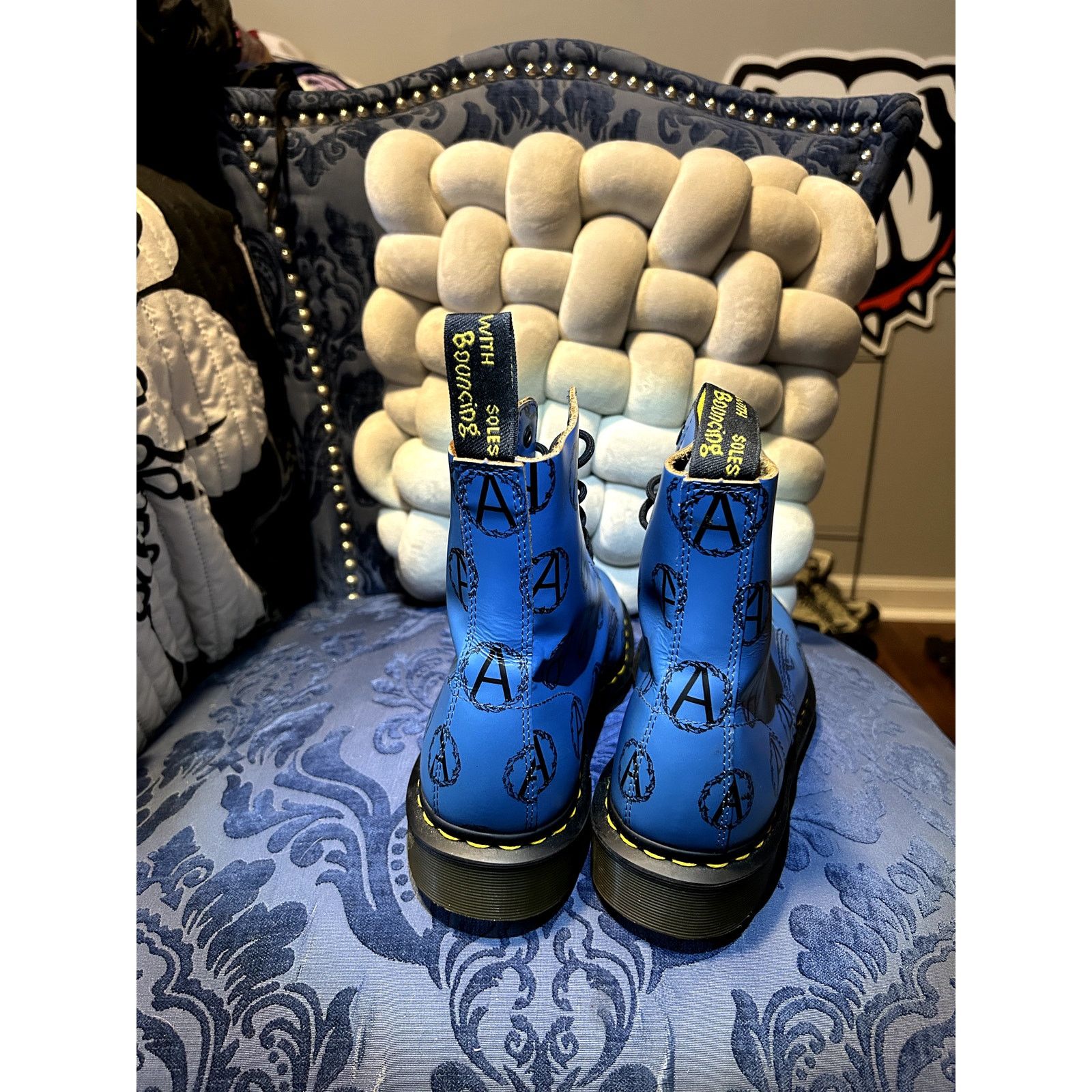 Dr. Martens Super Rare! Dr Martens x Undercover Supreme Anarchy Blue Size US 9 / EU 42 - 4 Thumbnail