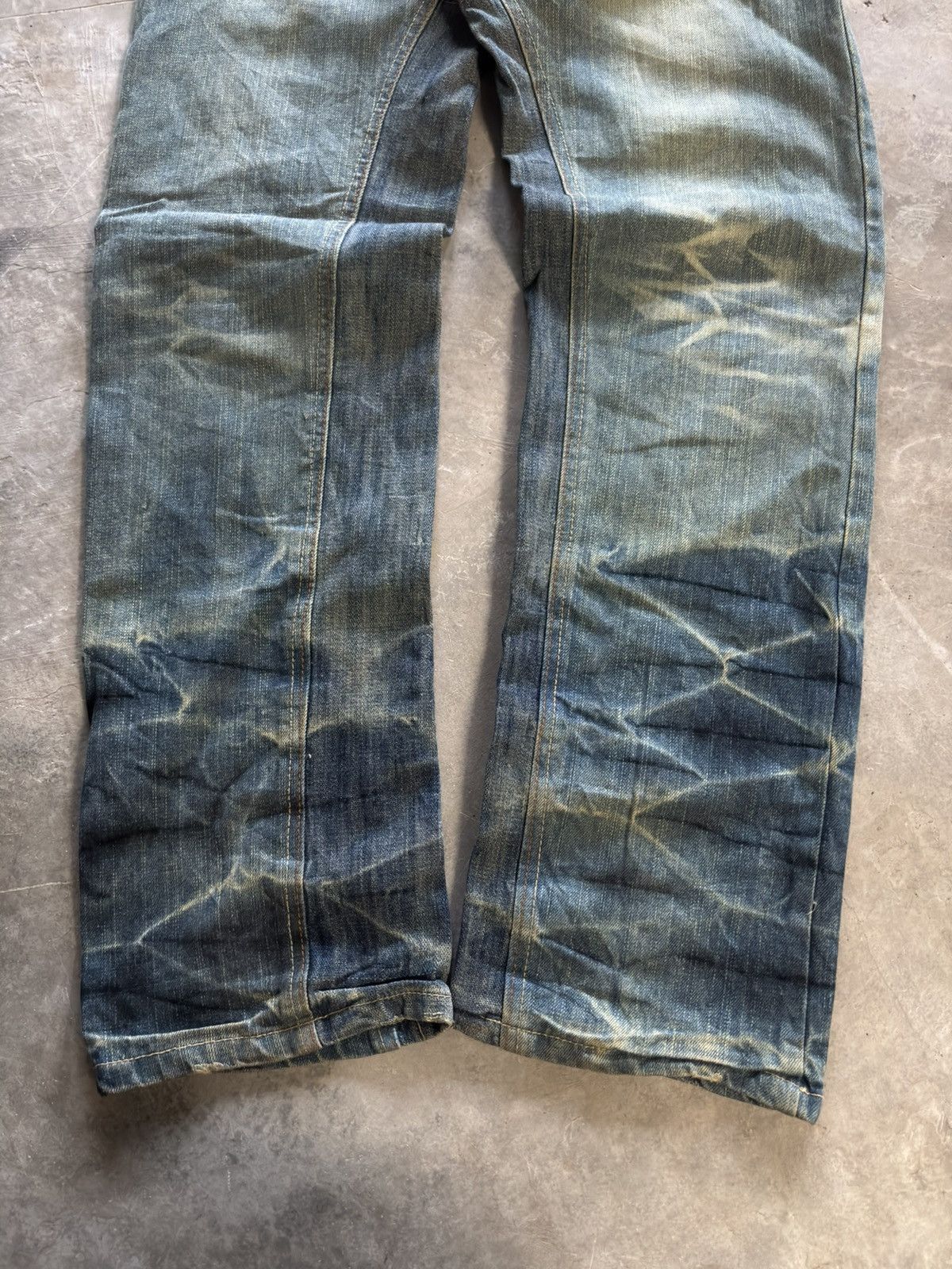 Hysteric Glamour × If Six Was Nine × Japanese Brand GUMU distressed japanese denim sakura sukajan sick mud wash Size US 31 - 18 Thumbnail