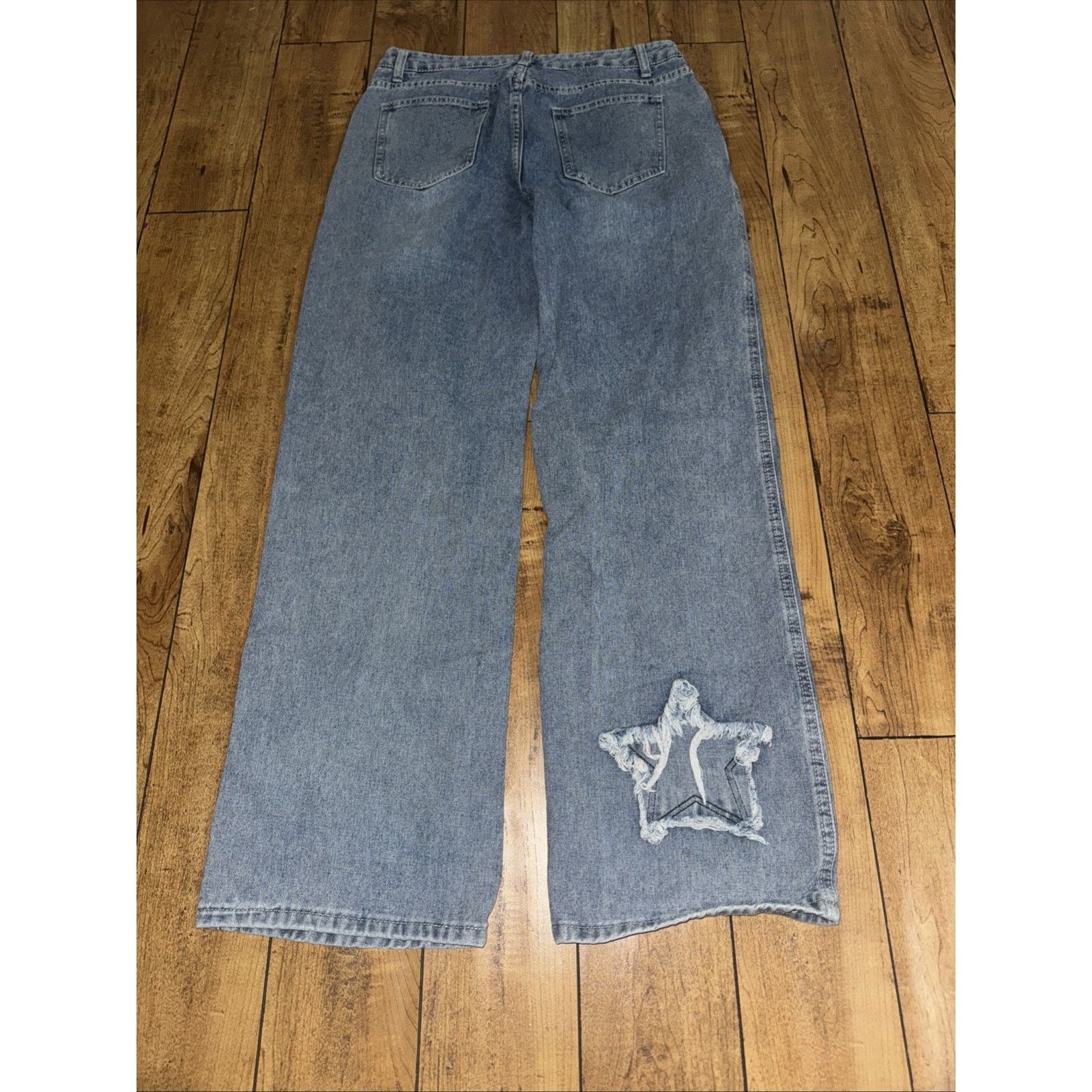 Vintage Y2K Star Cutout Distressed Denim Baggy 30x33 Streetwear Size US 30 / EU 46 - 6 Thumbnail
