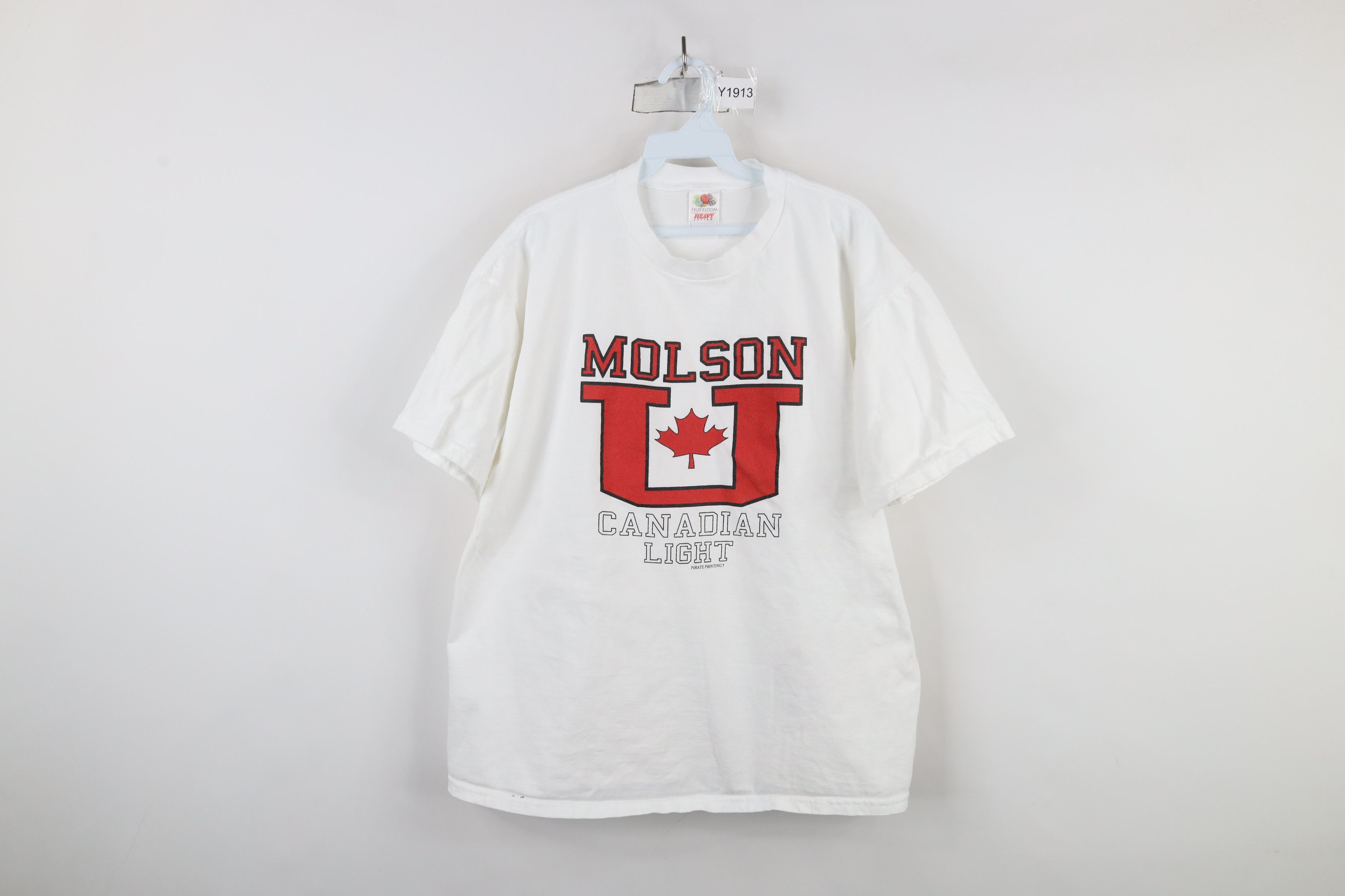 Vintage Vintage 90s Spell Out Molson U Canadian Light Beer T-Shirt Size US XL / EU 56 / 4 - 1 Thumbnail
