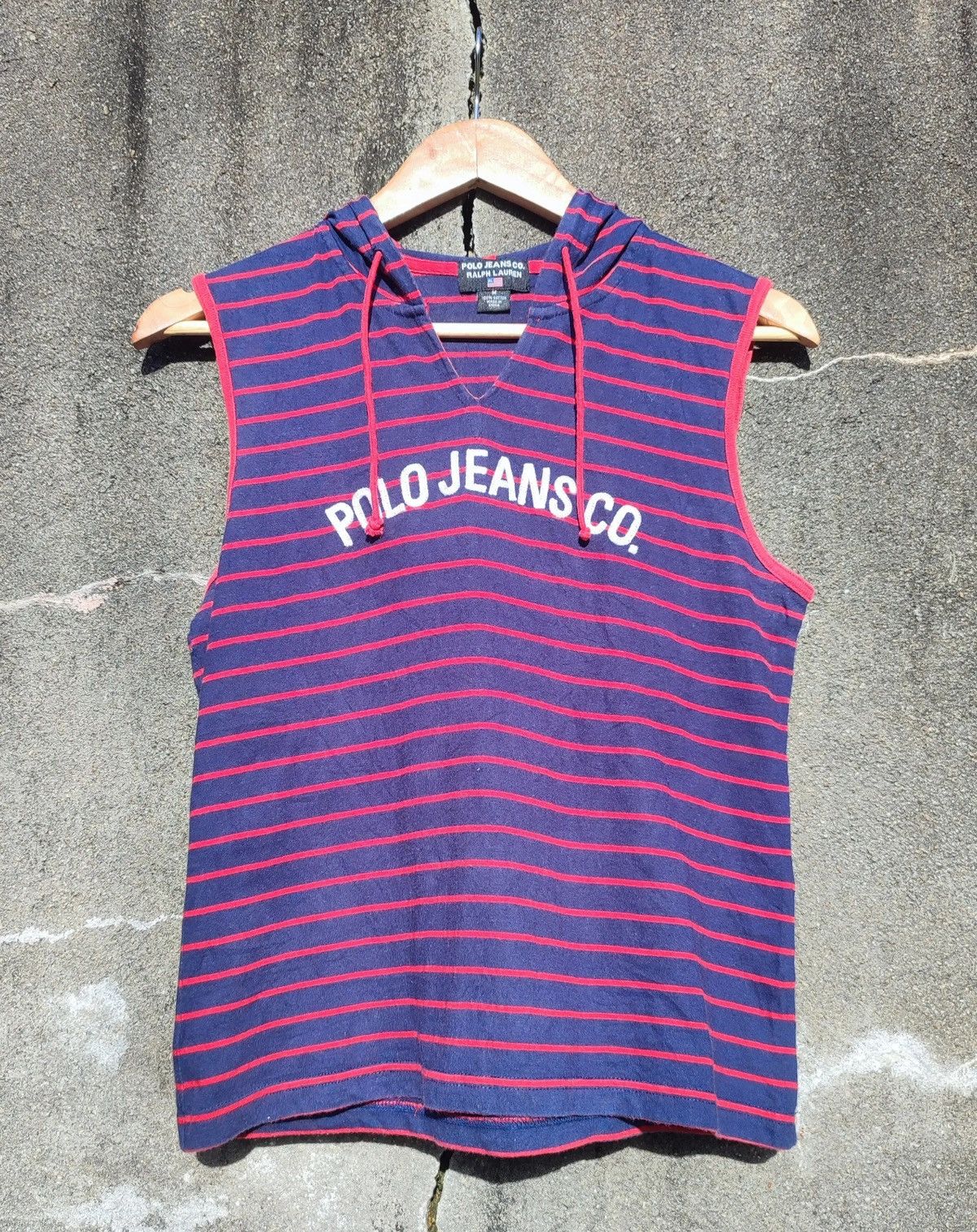 Polo Ralph Lauren Vintage Polo Jeans Co. Sleeveless Hoodie (Y2K Era) Size US M / EU 48-50 / 2 - 1 Thumbnail