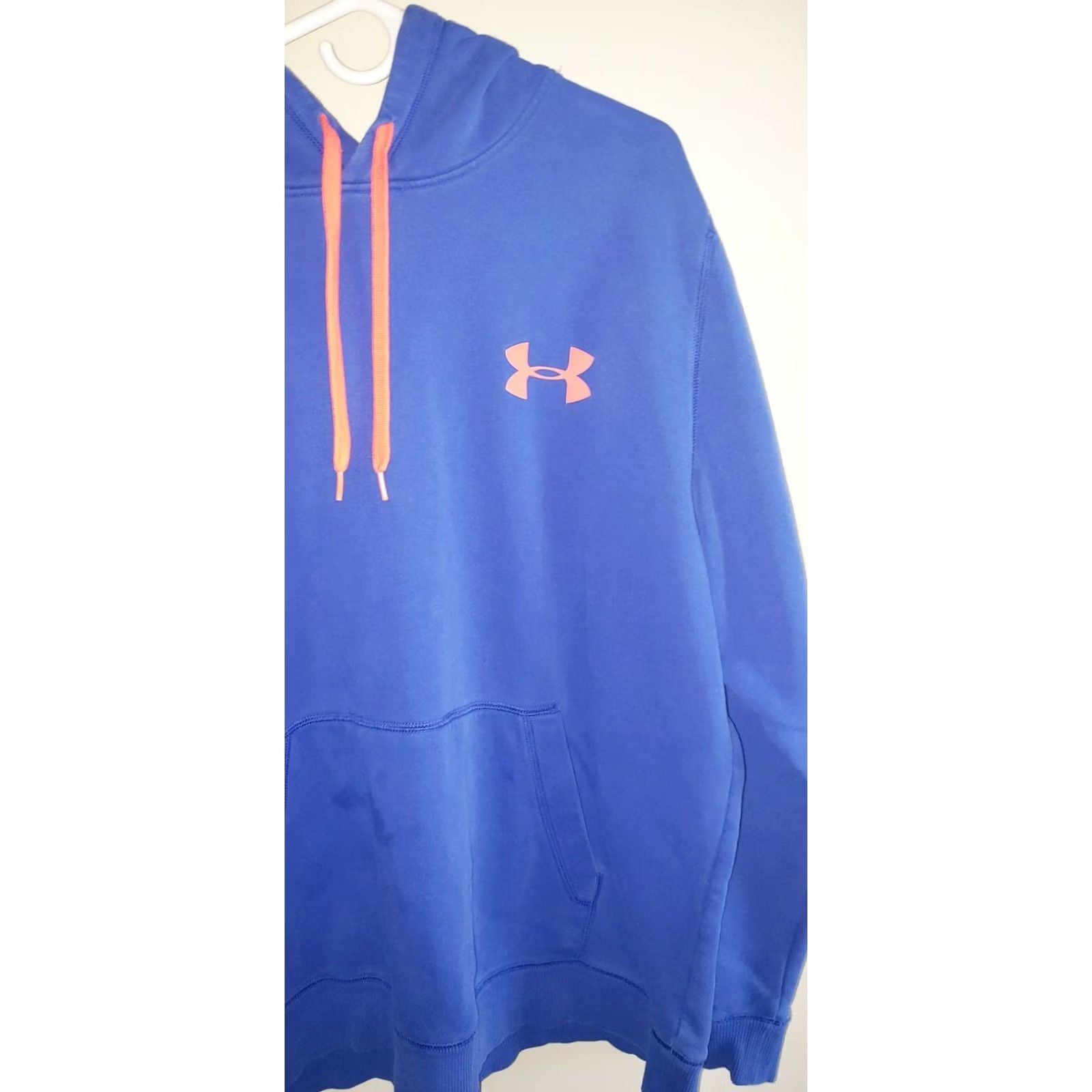 Under Armour Under Armour Mens 1/4 Zip Hoodie Blue Orange Logo XL Loose Fit - Condition Excellent Size US M / EU 48-50 / 2 - 2 Thumbnail