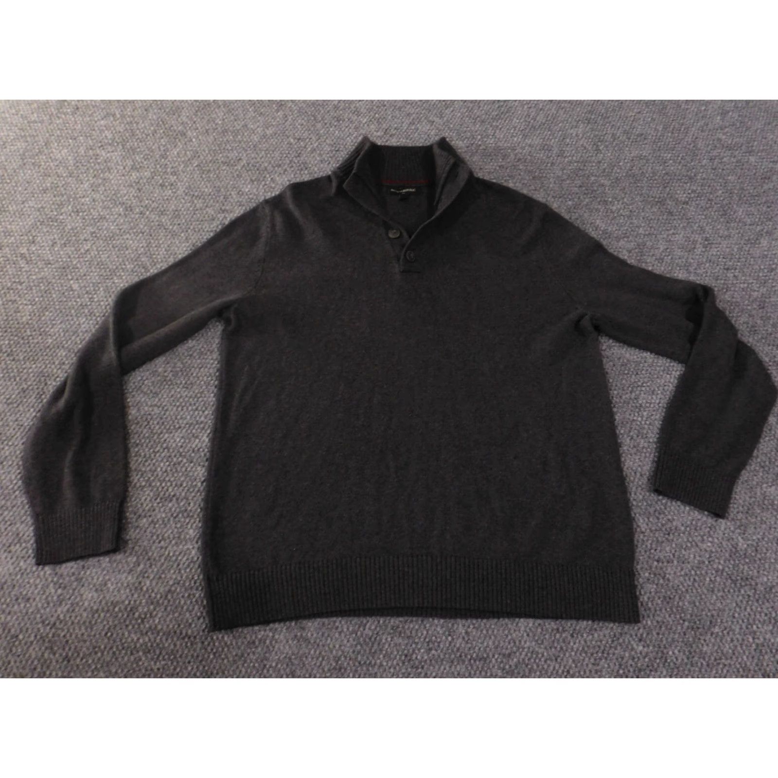 Banana Republic Banana Republic Sweater XL Mens Gray Wool Cotton Mock Neck Pullover Knit Stretch Regular Long Sleeve Size US XL / EU 56 / 4 - 2 Thumbnail