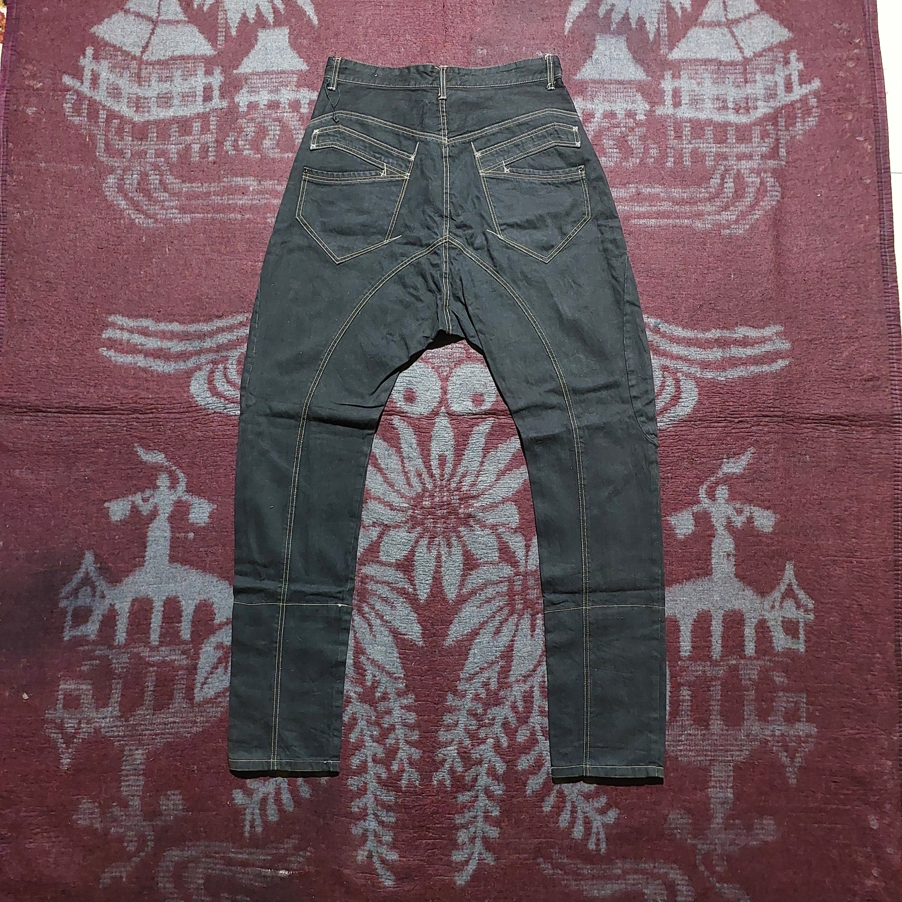 PPFM PPFM japan black skinny dropcrotch denim pants Size US 33 - 1 Thumbnail