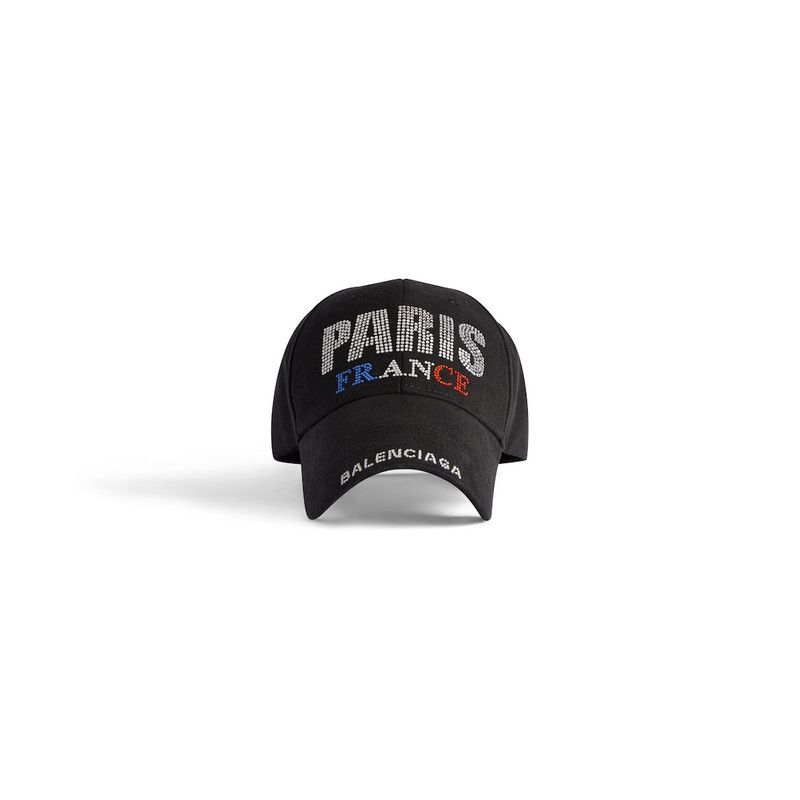 Balenciaga o1srvl11e0426 Size: OS / Paris Strass Hat / Cap in Black Size ONE SIZE - 1 Thumbnail