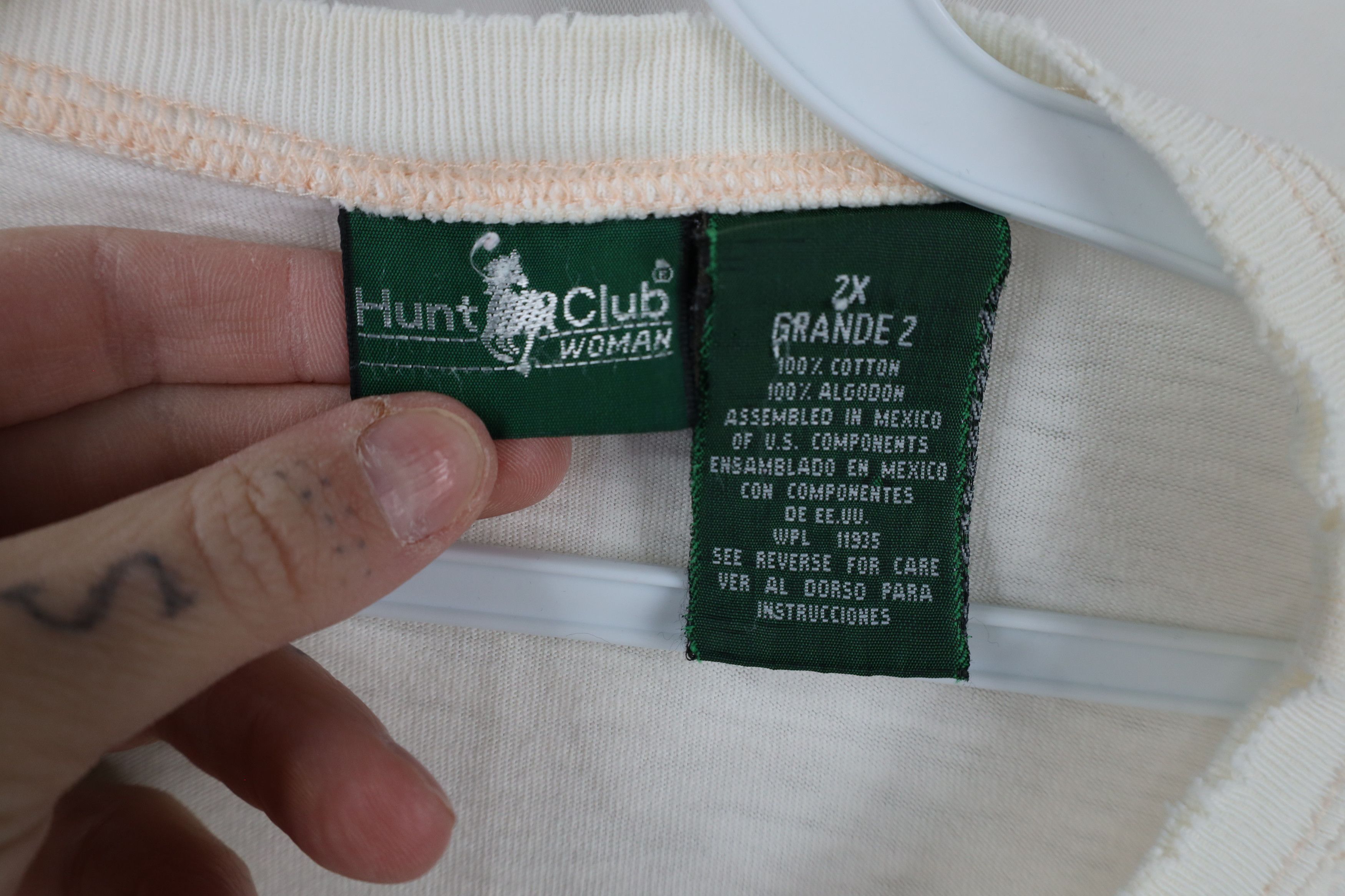 Vintage Vintage 90s Streetwear Blank Thin Soft Cotton T-Shirt Cream Size US XXL / EU 58 / 5 - 5 Thumbnail