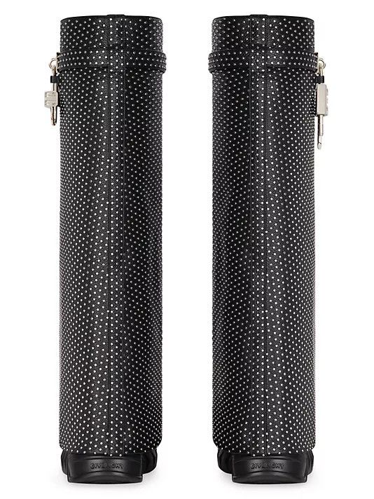 Givenchy o1w1db10325 Shark Lock Hight Boots in Black Size US 7 / IT 37 - 5 Thumbnail