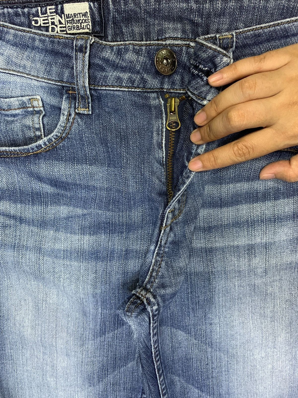 Designer × Marithe + Francois Girbaud Vintage Girbaud Faded Wash Distressed Slim Jeans Size 30" / US 8 / IT 44 - 3 Thumbnail