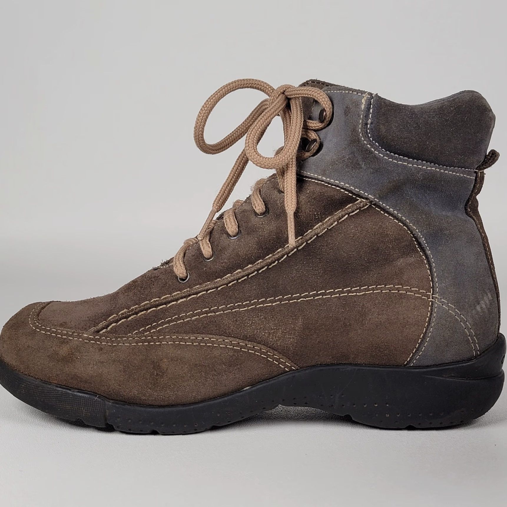 Vintage La Canadienne Boots Women US 7.5 Brown Suede Lace Up Winter Waterproof Fur Trim Logo Womens Size US 8 / IT 38 - 6 Thumbnail