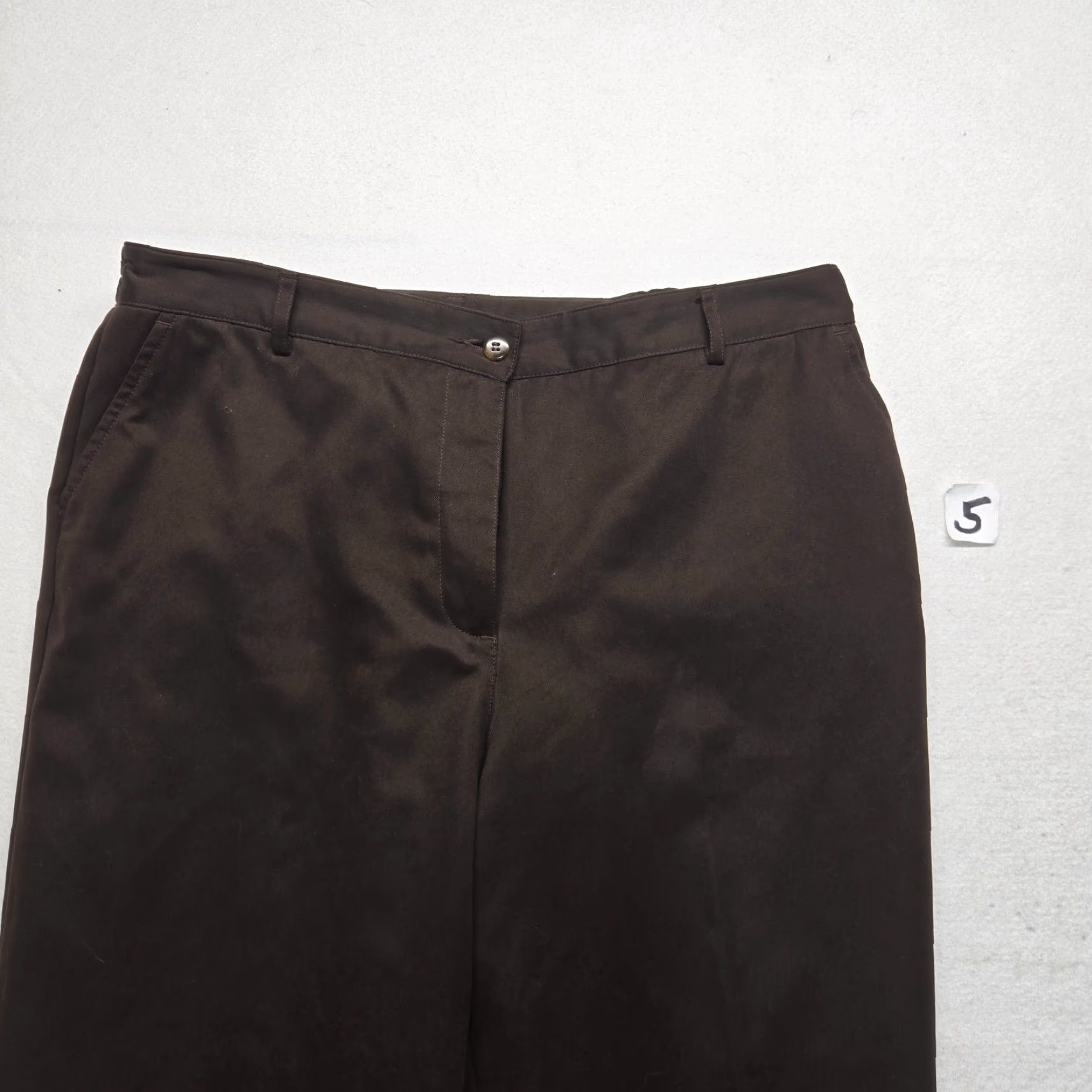 Vintage Alia Pull On Elastic Waist Brown Pants Women 14P Petite High Rise Size 36" / US 14 / IT 50 - 2 Thumbnail