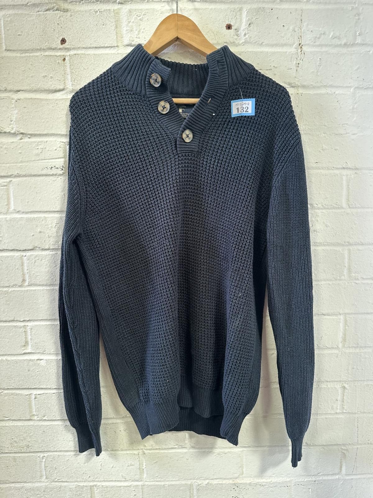 Unknown London Men's Dark Gray Knit Button-Up Sweater Size US M / EU 48-50 / 2 - 1 Thumbnail