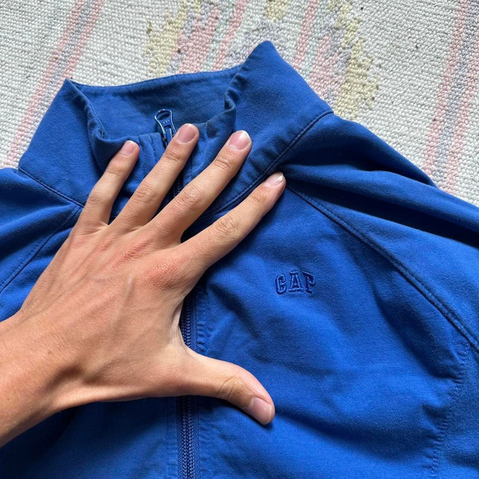 Gap × Vintage Vintage Y2K Gap Slim Track Jacket Zip Up Light Sweatshirt Size M / US 6-8 / IT 42-44 - 6 Thumbnail