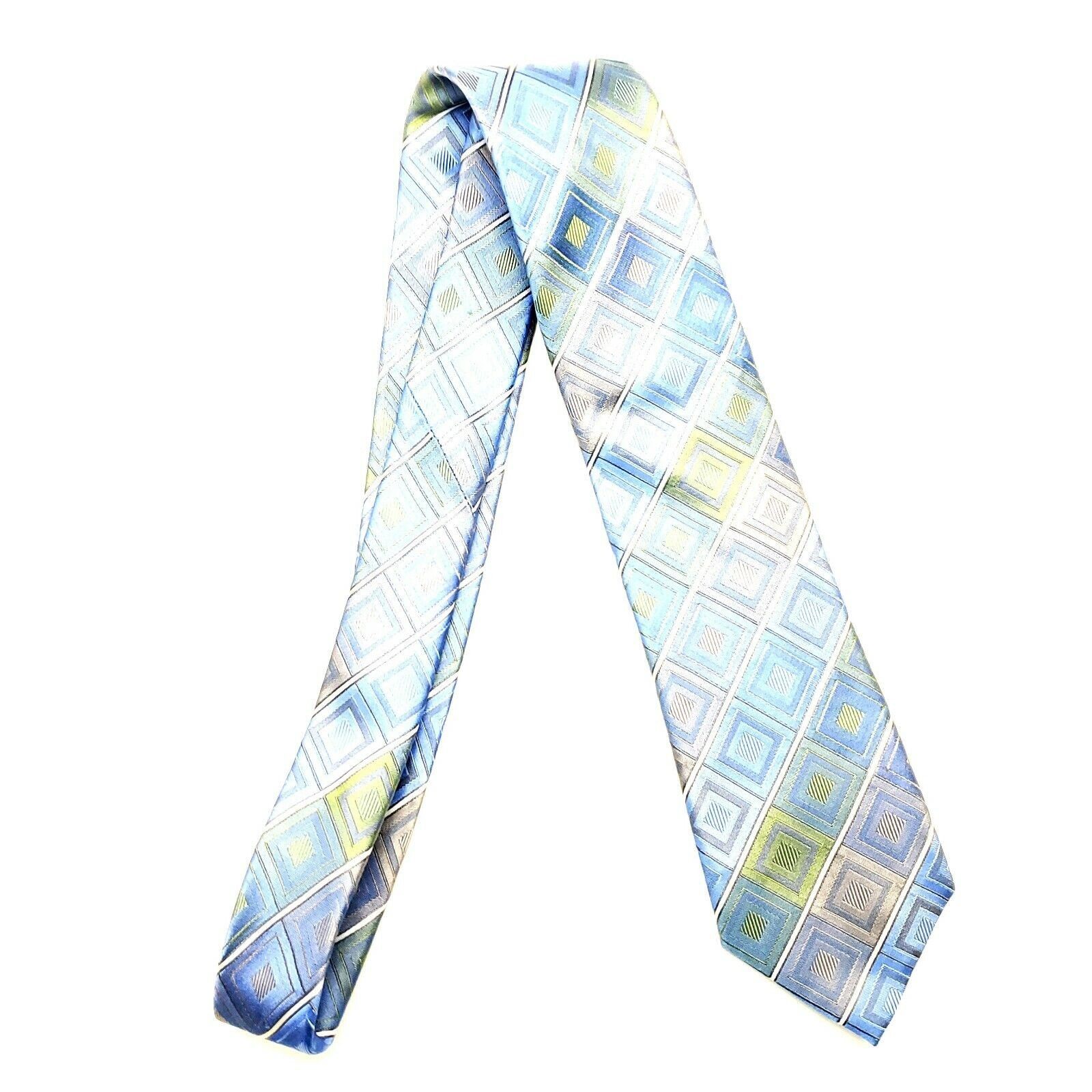 Joseph Abboud Joe Joseph Abboud Blue Woven Silk Tie Geometric Classic Size ONE SIZE - 6 Thumbnail
