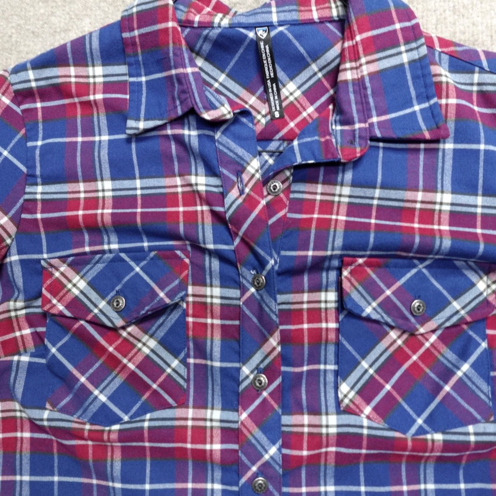 Vintage Kuhl Womens Shirt Small Blue Plaid Button Front Pockets Alina Size S / US 4 / IT 40 - 3 Thumbnail