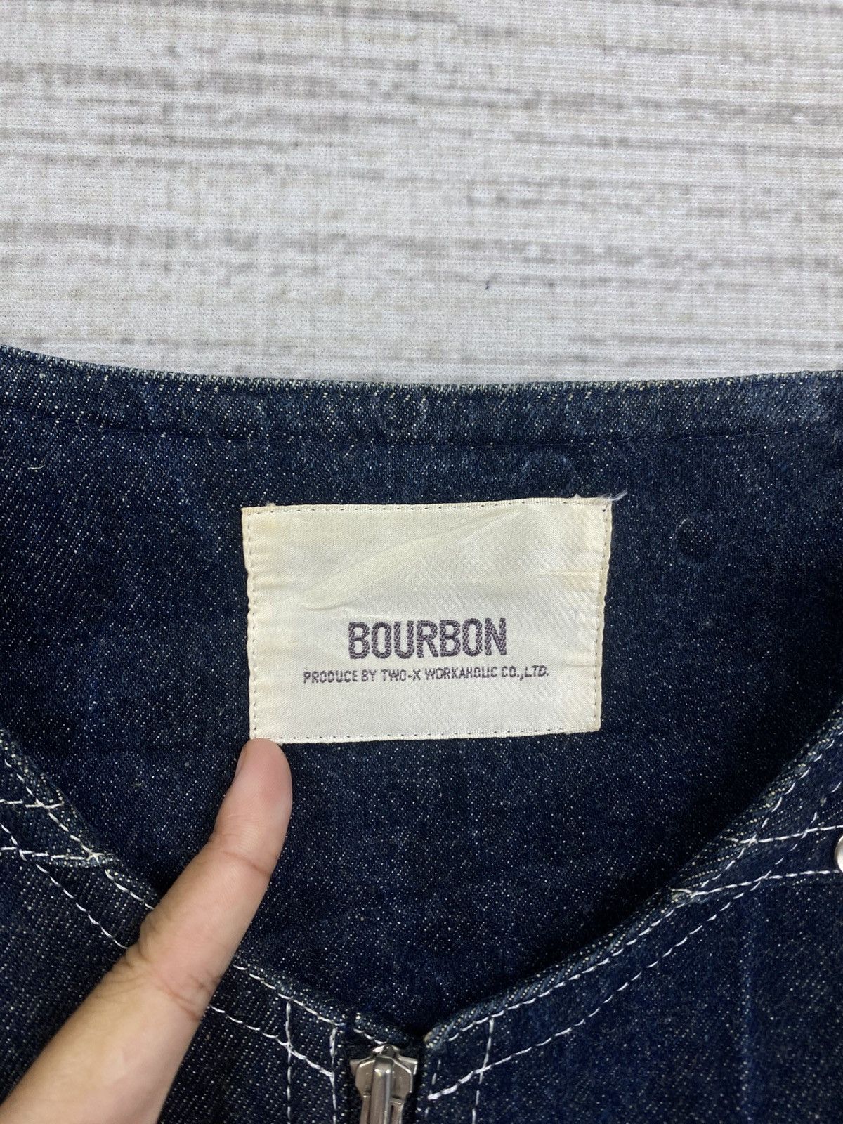 Vintage 🔥Rare Vintage Bourbon Punk Cropped Denim Jacket Size M / US 6-8 / IT 42-44 - 8 Thumbnail