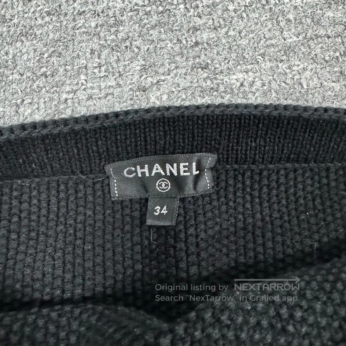 Chanel Chanel Double "C" logo; one-shoulder knit sweater| Size S / US 4 / IT 40 - 7 Thumbnail