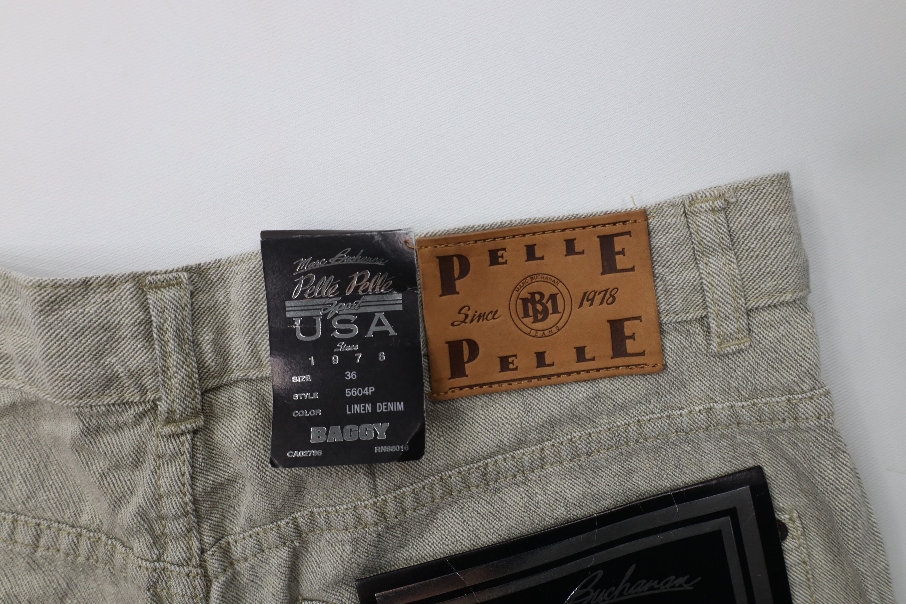 Pelle Pelle Deadstock Vintage 90s Pelle Pelle Wide Leg Jeans Linen Denim Size US 36 / EU 52 - 13 Thumbnail