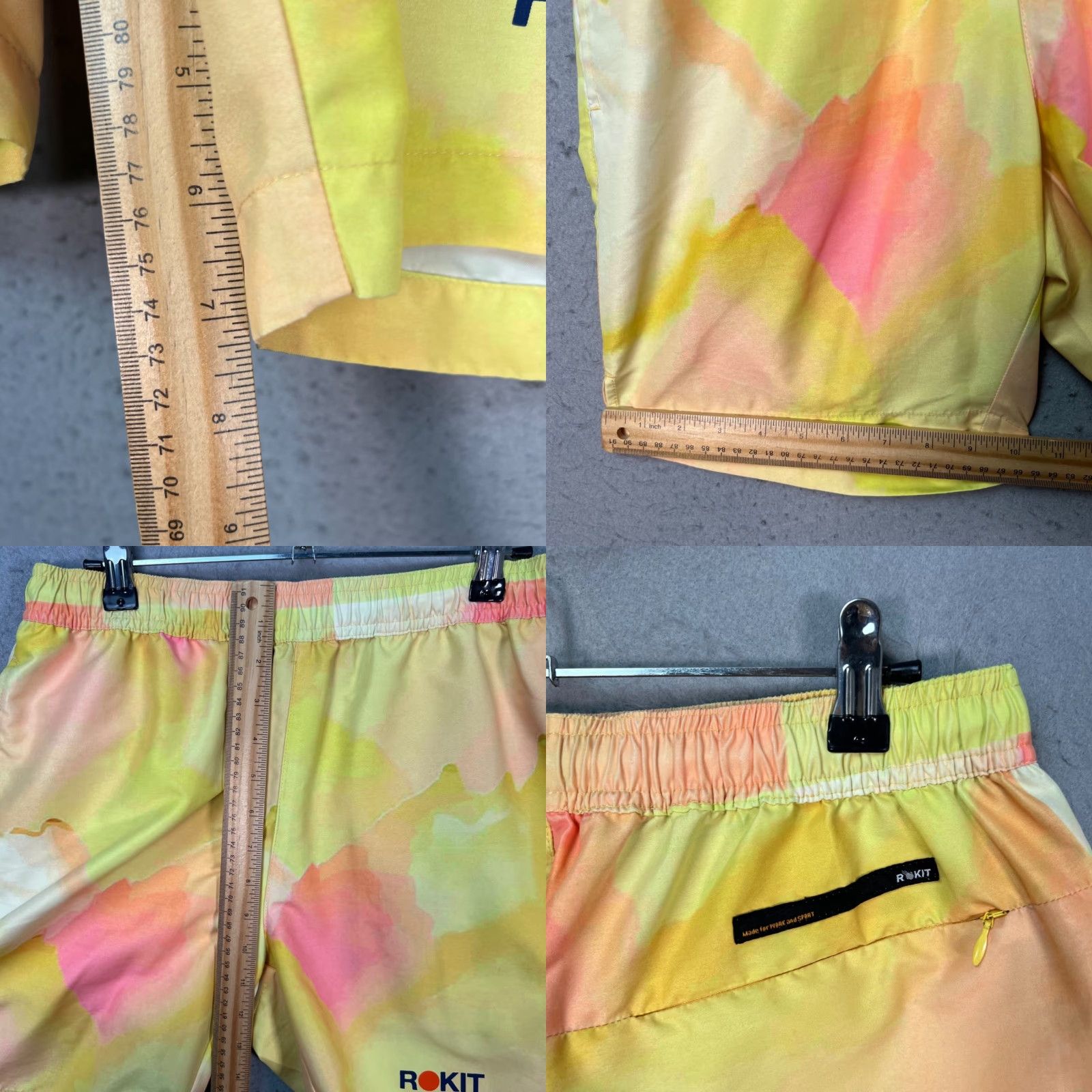 Pinko Rokit Mens Size Small Yellow & Pink Watercolor Shorts Size US 29 - 8 Thumbnail
