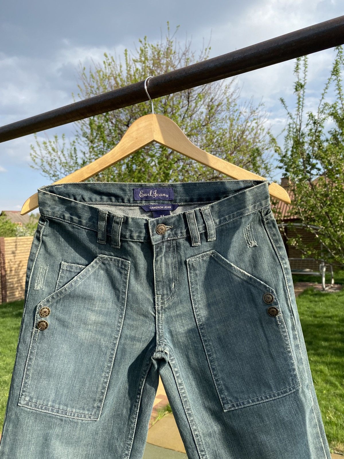 Earl Jeans × Japanese Brand × Vintage Vintage EarlJean Carpenter Jeans Y2K Workwear Wide Leg Denim Size 30" / US 8 / IT 44 - 5 Thumbnail