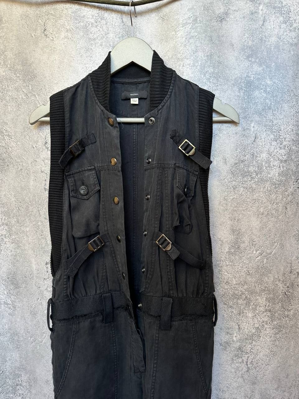 Diesel Diesel Utility Jumpsuit Sleeveless Cargo Overalls Buckle Size 25" / US 0 / IT 36 - 6 Thumbnail