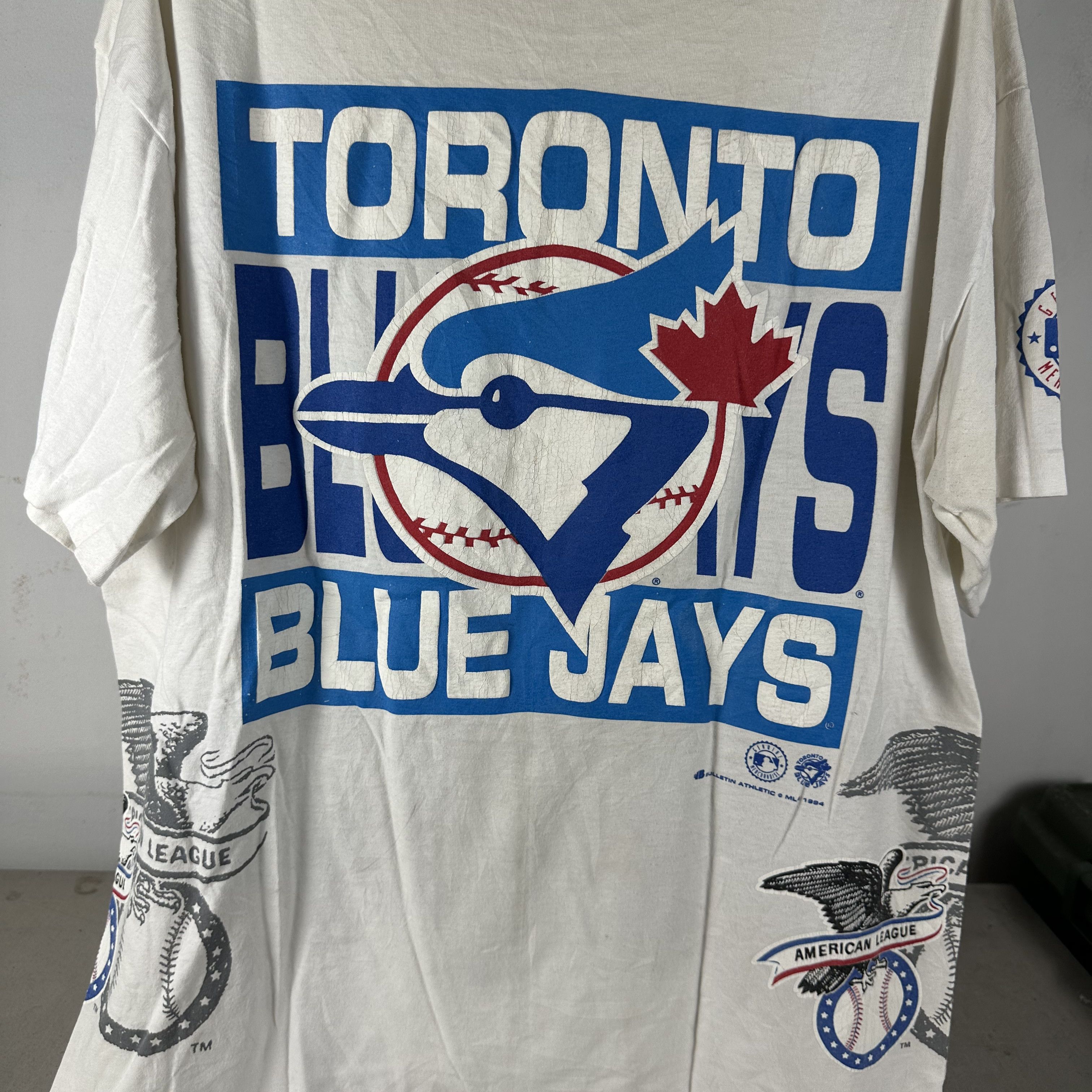 Vintage Vintage 1994 Toronto Blue Jays Bulletin Athletic MLB AOP Tee Size US XL / EU 56 / 4 - 4 Thumbnail