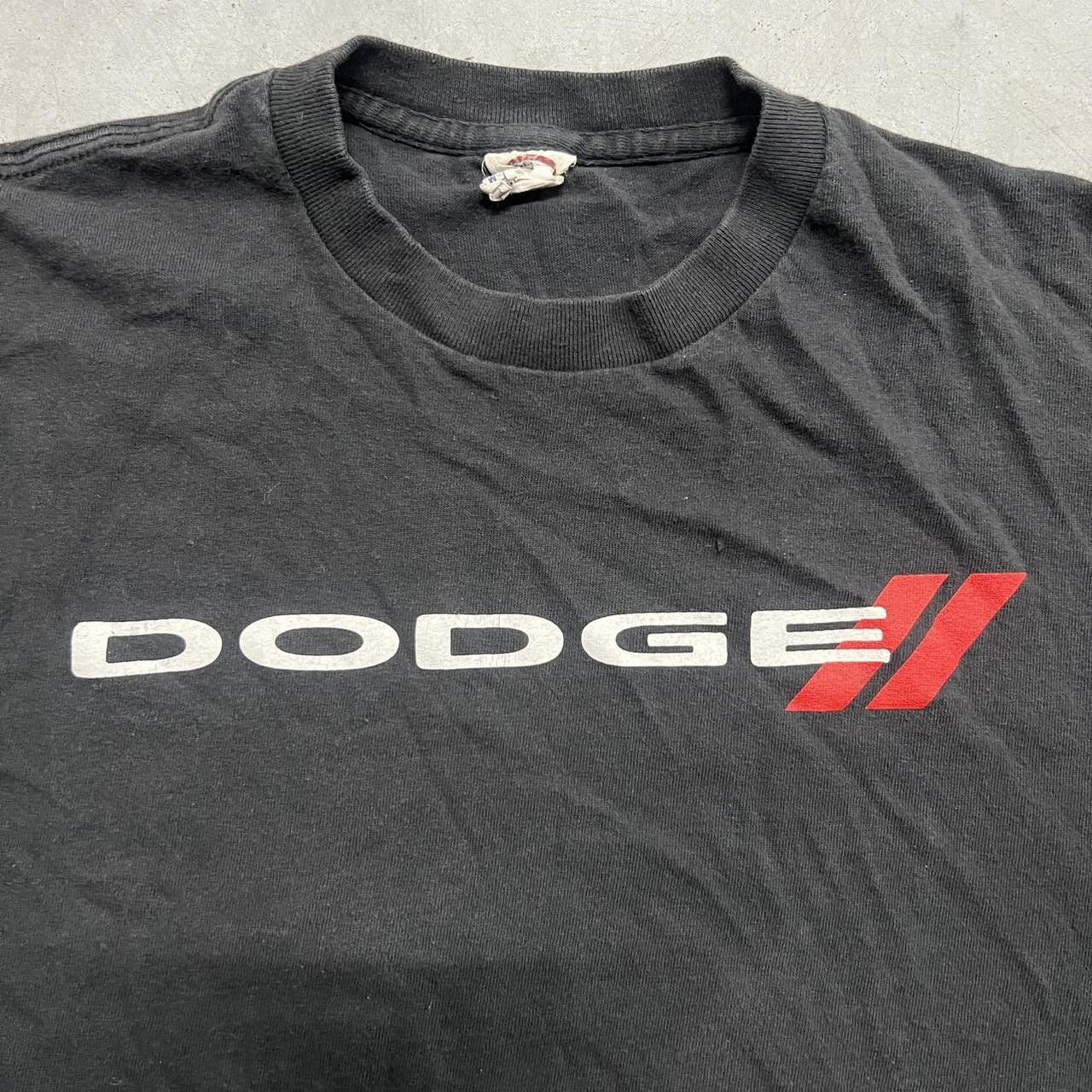 Japanese Brand × Vintage Vintage Y2K/2000s Dodge center Spellout Black Tee! Size US M / EU 48-50 / 2 - 2 Thumbnail