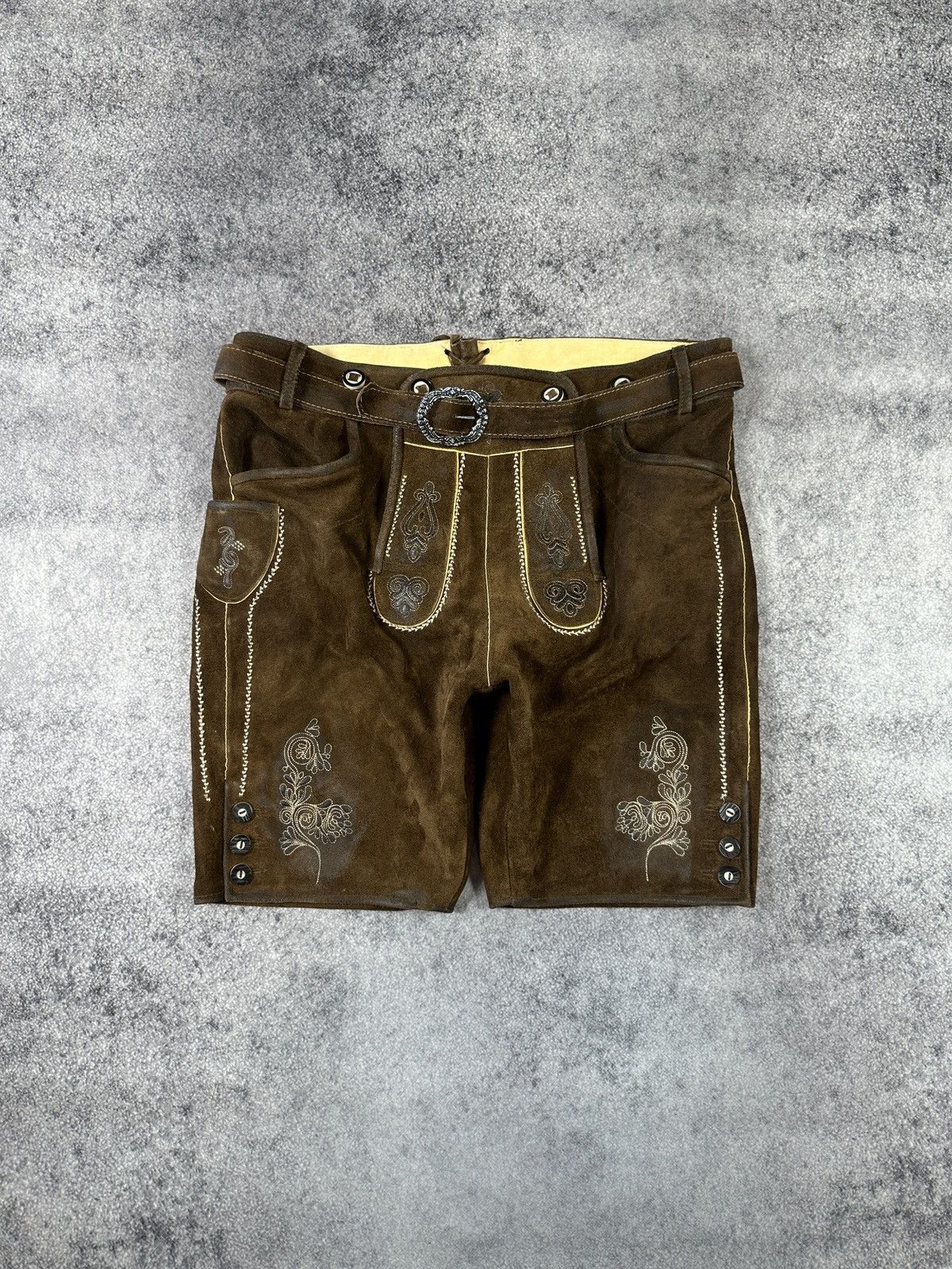 Vintage Leather Shorts October Fest Streetwear Rare XL Bear