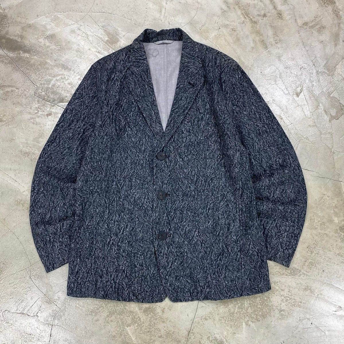 Issey Miyake SS2008 Wrinkle Print Linen Blazer Size 38R - 1 Thumbnail