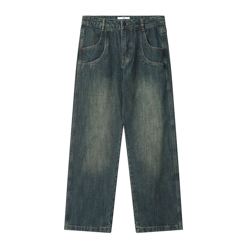 Jean American street men's blue loose casual straight leg jeans Size US 32 / EU 48 - 1 Thumbnail