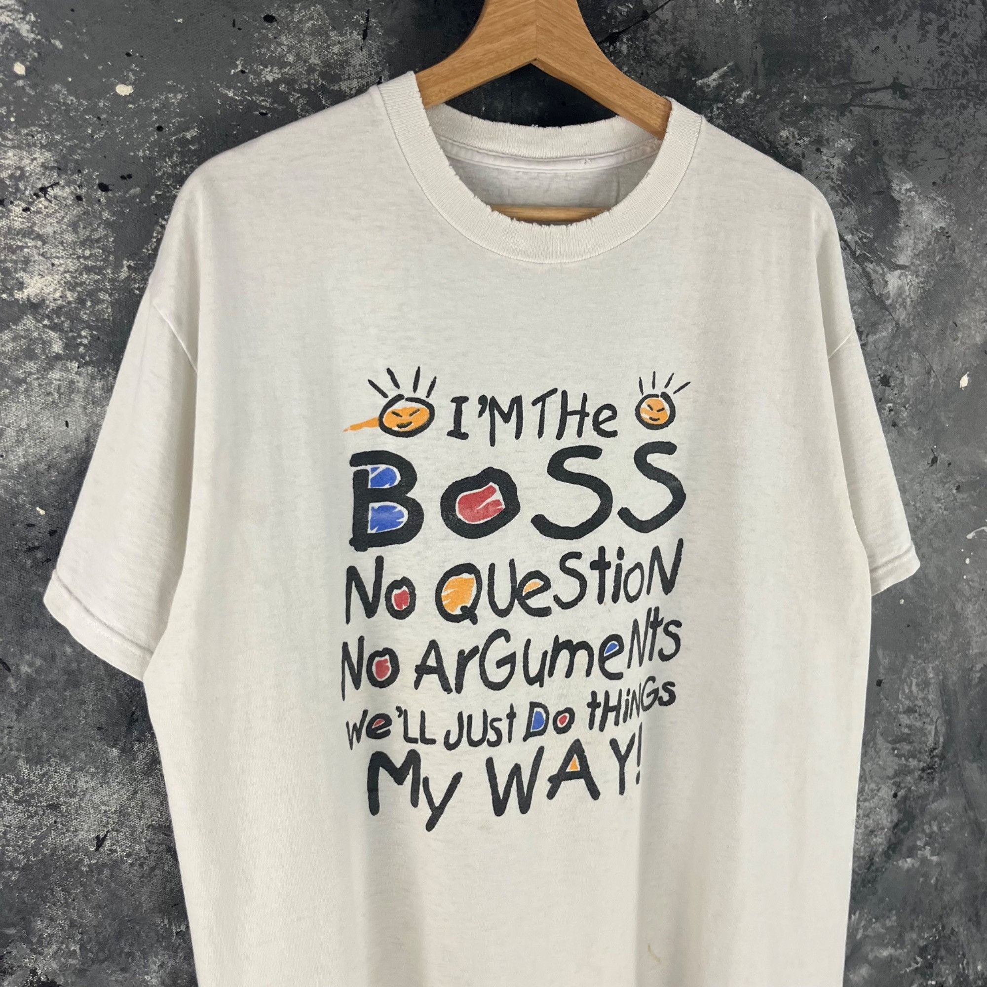 Vintage Vintage 90’s Humor script shirt Size US L / EU 52-54 / 3 - 2 Thumbnail