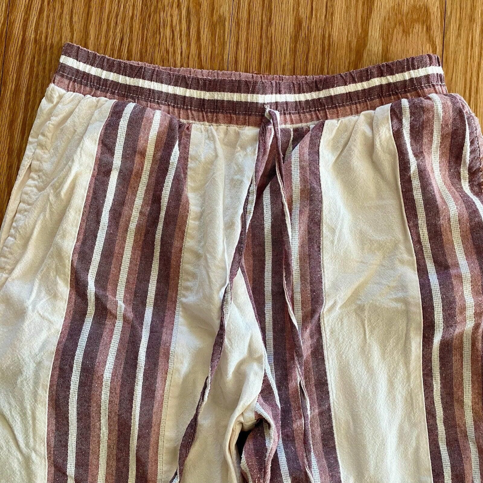 Cherry LA Cherry Paris Striped Pink & White Lounge Pants Womens Medium Size ONE SIZE - 3 Thumbnail