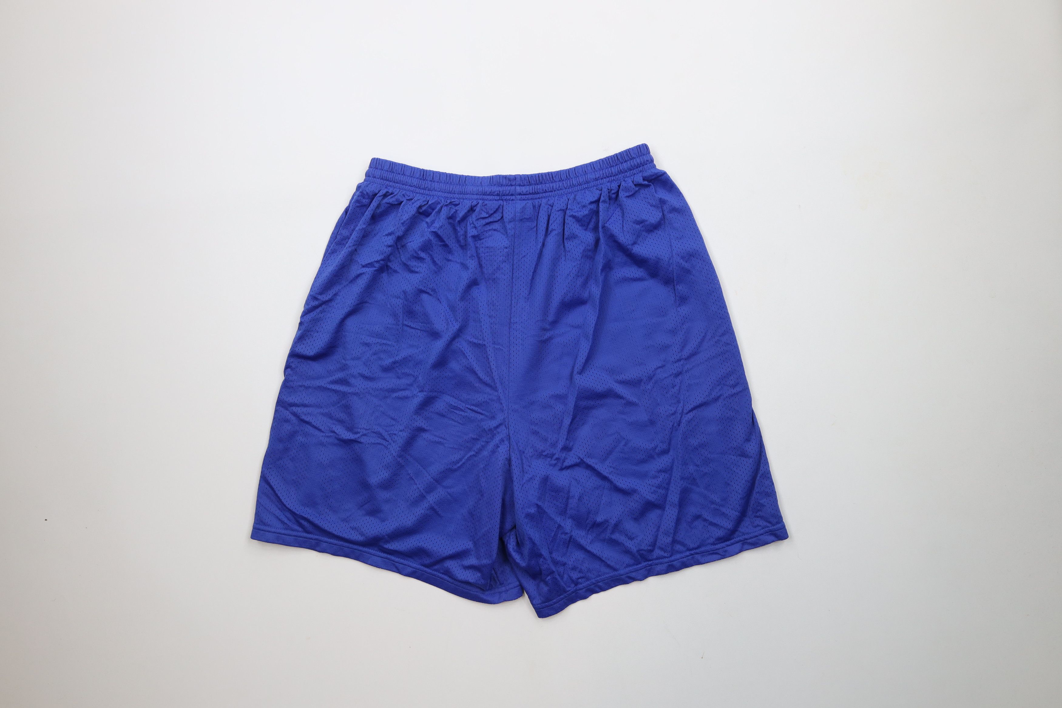 Nike × Vintage Vintage Y2K Nike Swoosh Above Knee Mesh Shorts Royal Blue Size US 36 / EU 52 - 9 Thumbnail
