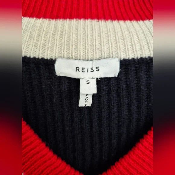 Reiss Cora Colorblock Cricket Wool Blend V-Neck Sweater Size S / US 4 / IT 40 - 11 Thumbnail
