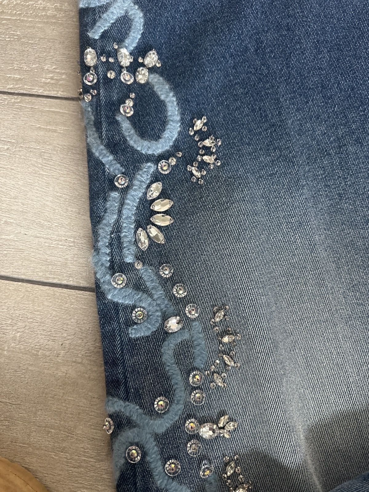 Bluemarble Bluemarble Embellished Wide-Leg Denim – Size 34 (Fits 36) Size US 34 / EU 50 - 3 Thumbnail