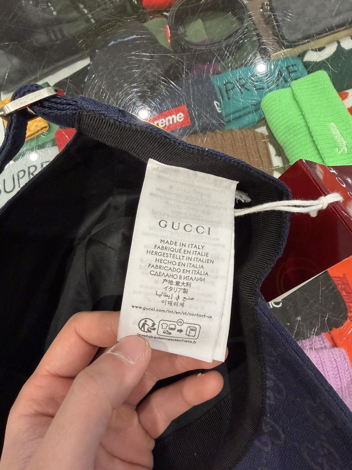 Gucci Gucci GG Canvas baseball hat navy blue Size: L Size ONE SIZE - 7 Thumbnail