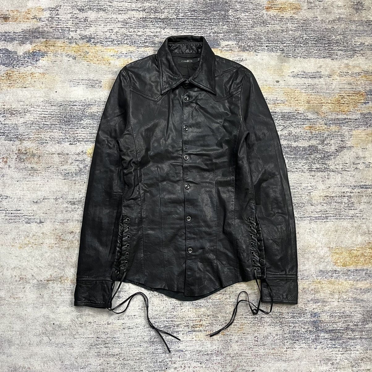 If Six Was Nine Civarize leather shirt lace up vkei style Size US S / EU 44-46 / 1 - 1 Thumbnail