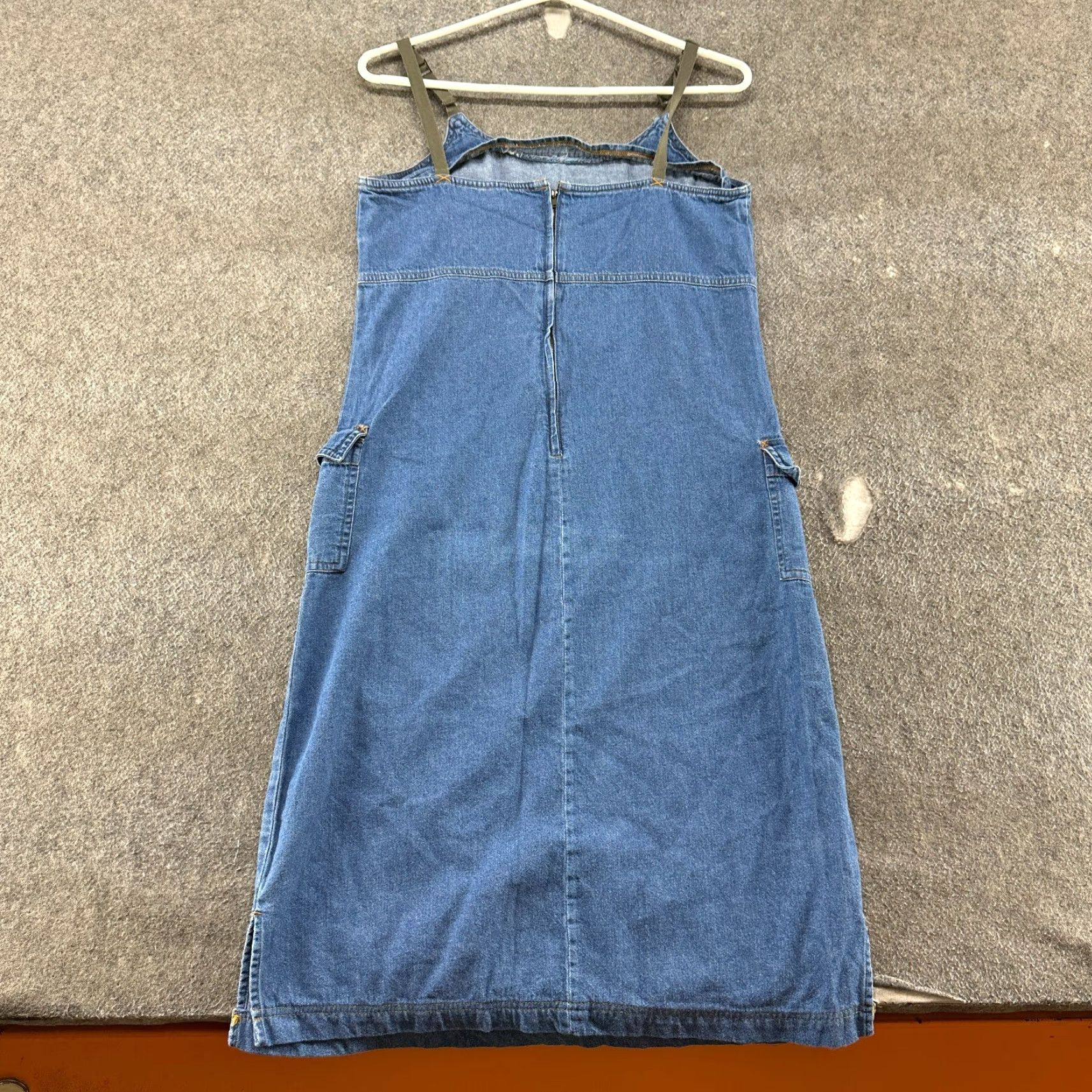 Denime VINTAGE Tower Hill Overall Dress Womens 8 Blue Denim Midi Cottagecore 90s Denim Size 30" / US 8 / IT 44 - 4 Thumbnail