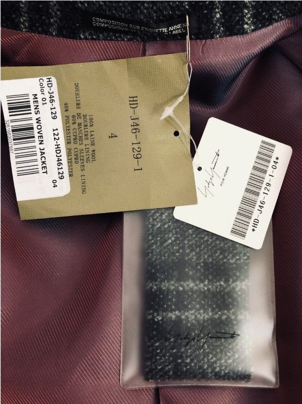 Yohji Yamamoto YYPH 🇯🇵 grey wool fall check side pleated coat 4 NEW Size 42R - 19 Thumbnail