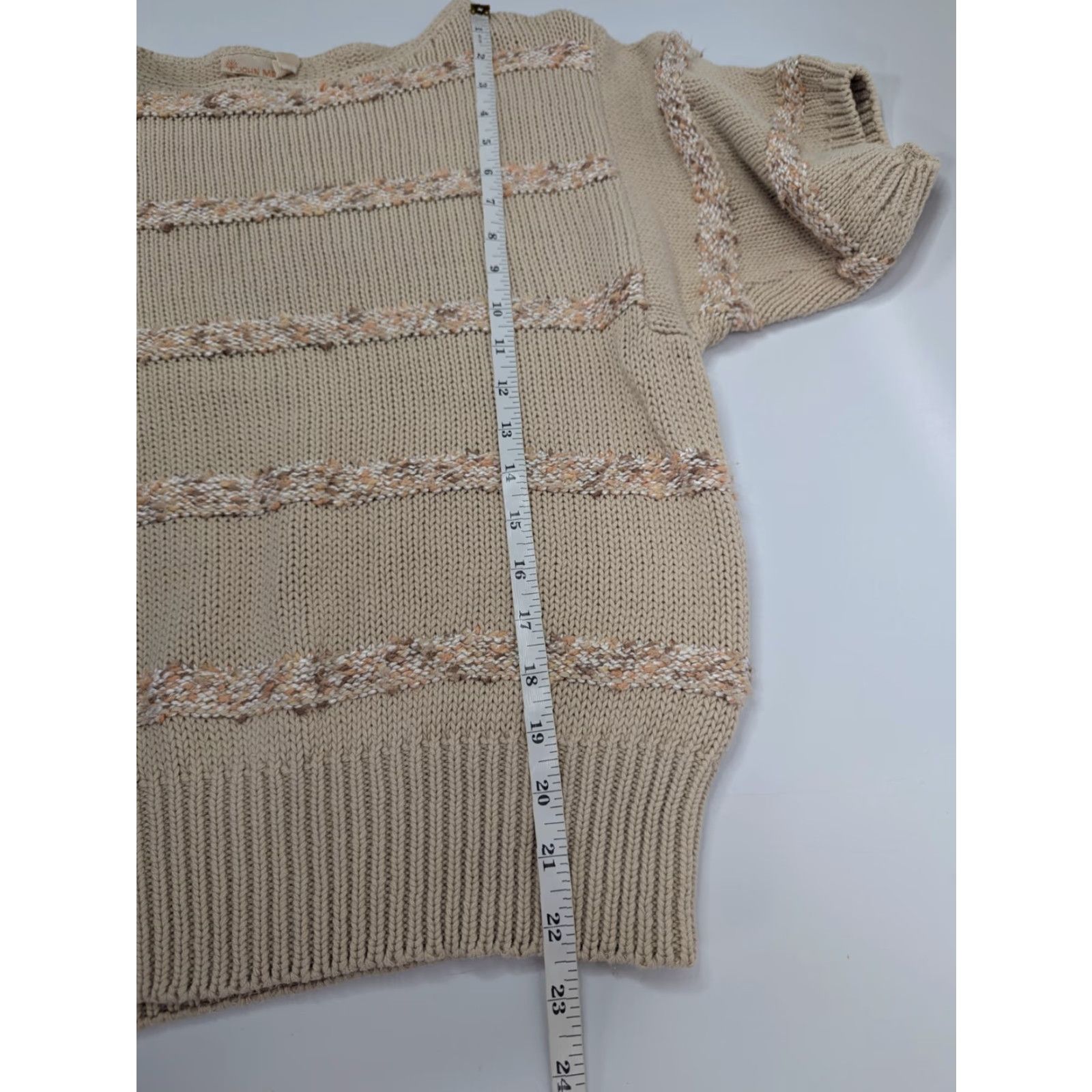 Vintage VINTAGE John Meyer Beige Striped Knit Sweater Women L Long Sleeve Round Neck Pullover 80s 90s Retro Classic Designer Size L / US 10 / IT 46 - 4 Thumbnail