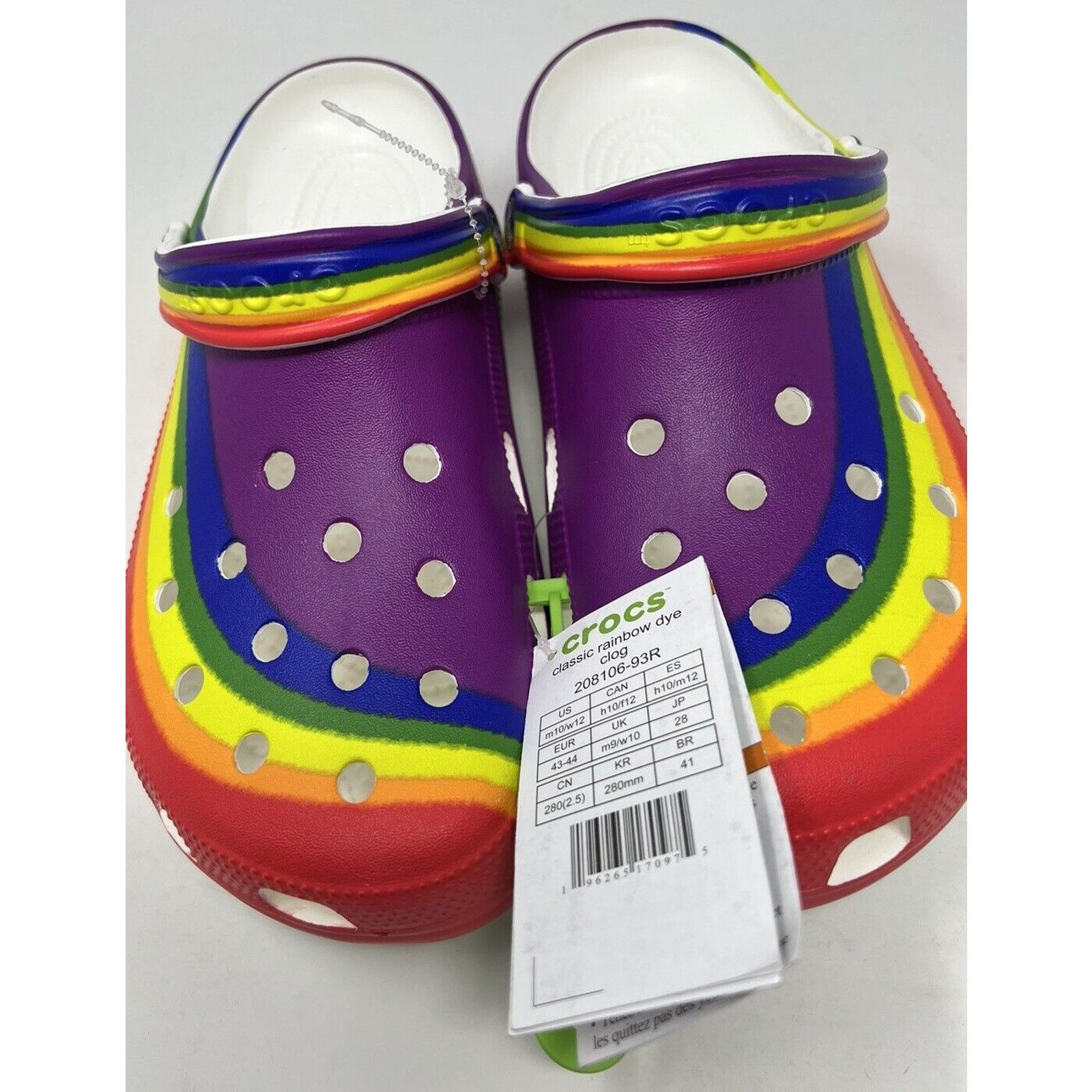 Crocs Crocs Classic Rainbow Clog Unisex Shoes Men: 10 Women: 12 Size US 10 / IT 40 - 3 Thumbnail