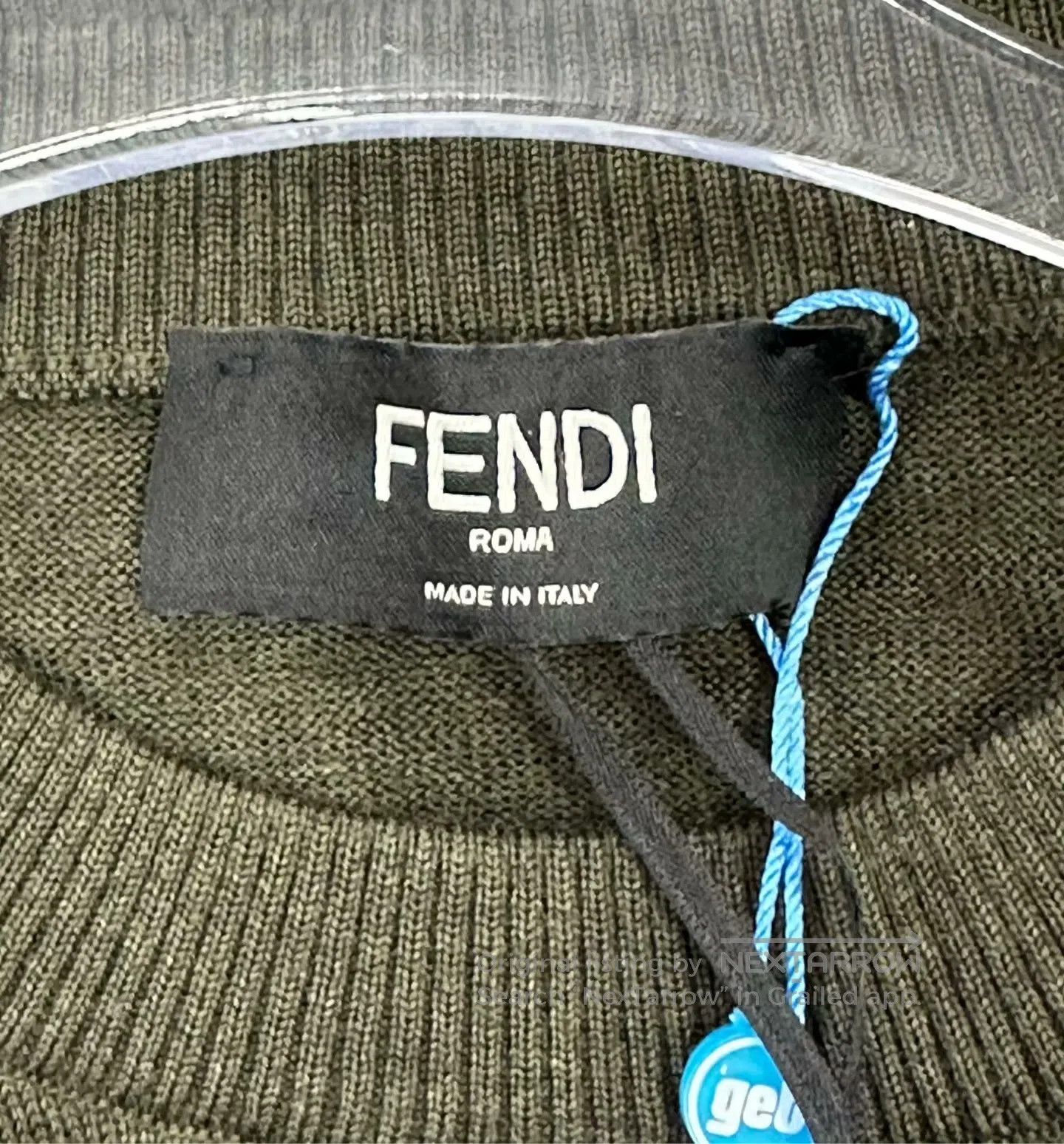 Fendi FENDI Moss Green Pocket Zip Logo Knit Sweater| Size US M / EU 48-50 / 2 - 4 Thumbnail
