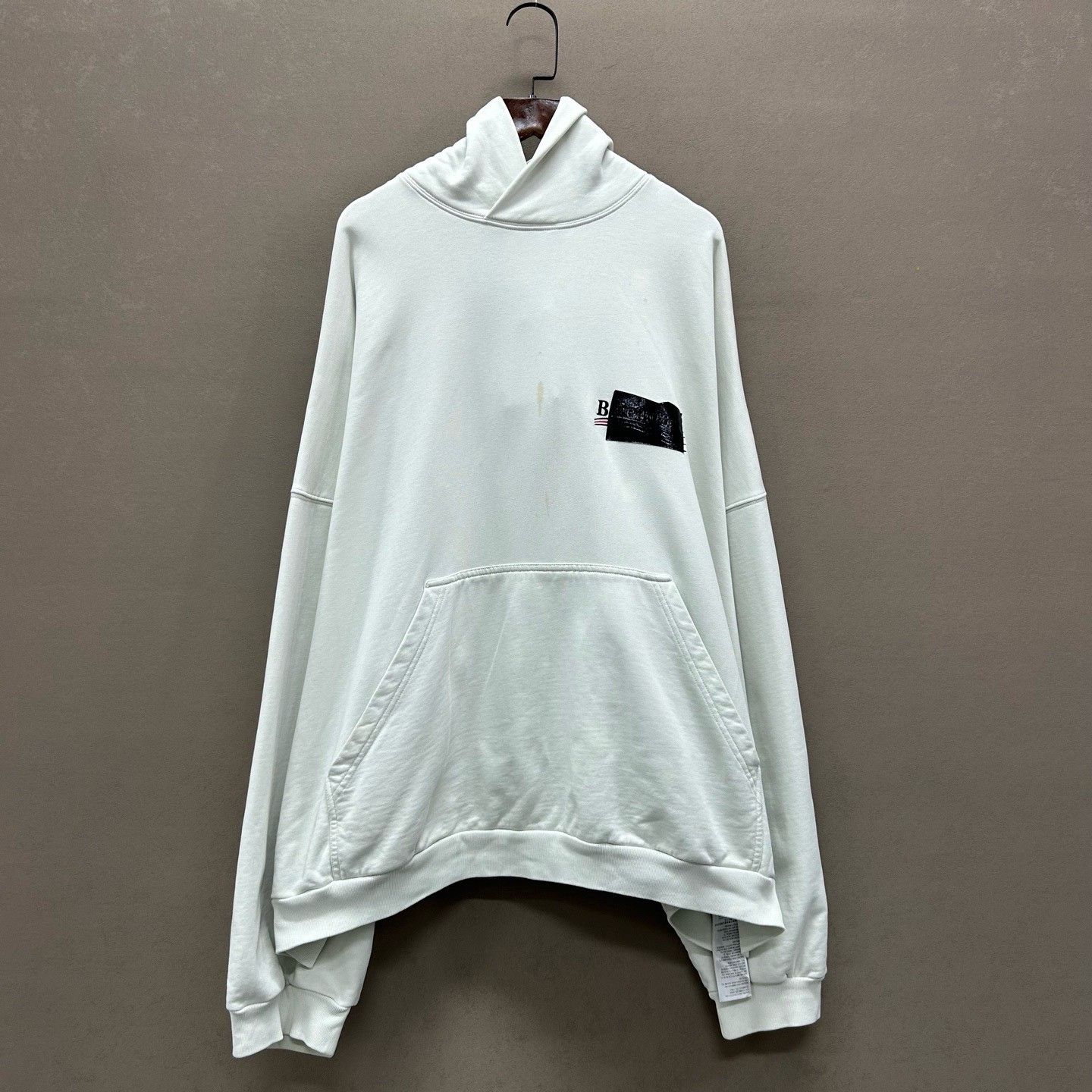 Balenciaga Balenciaga White Tape Cola Wave Hoodie Size US S / EU 44-46 / 1 - 1 Thumbnail