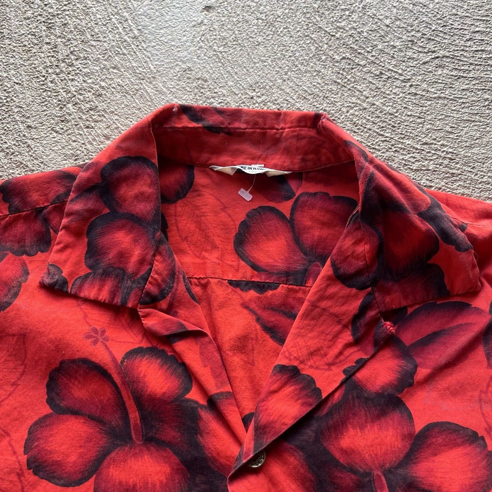 Vintage VINTAGE American Vintage Shirt Mens Large Red Floral Hawaiian Button-Up Regular 60s Retro Beach Size US L / EU 52-54 / 3 - 3 Thumbnail