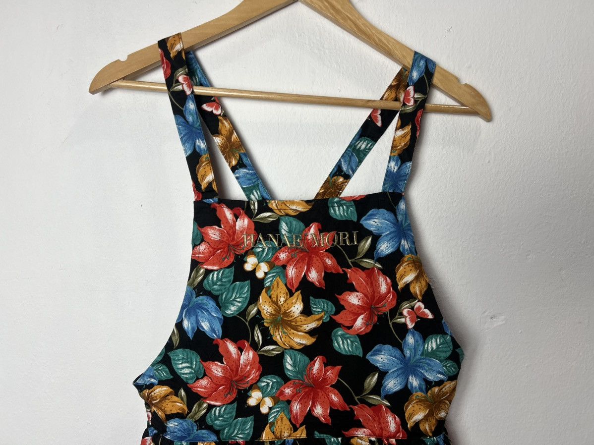 Japanese Brand Vintage Hanae Mori Floral Print Apron Dress Size ONE SIZE - 3 Thumbnail