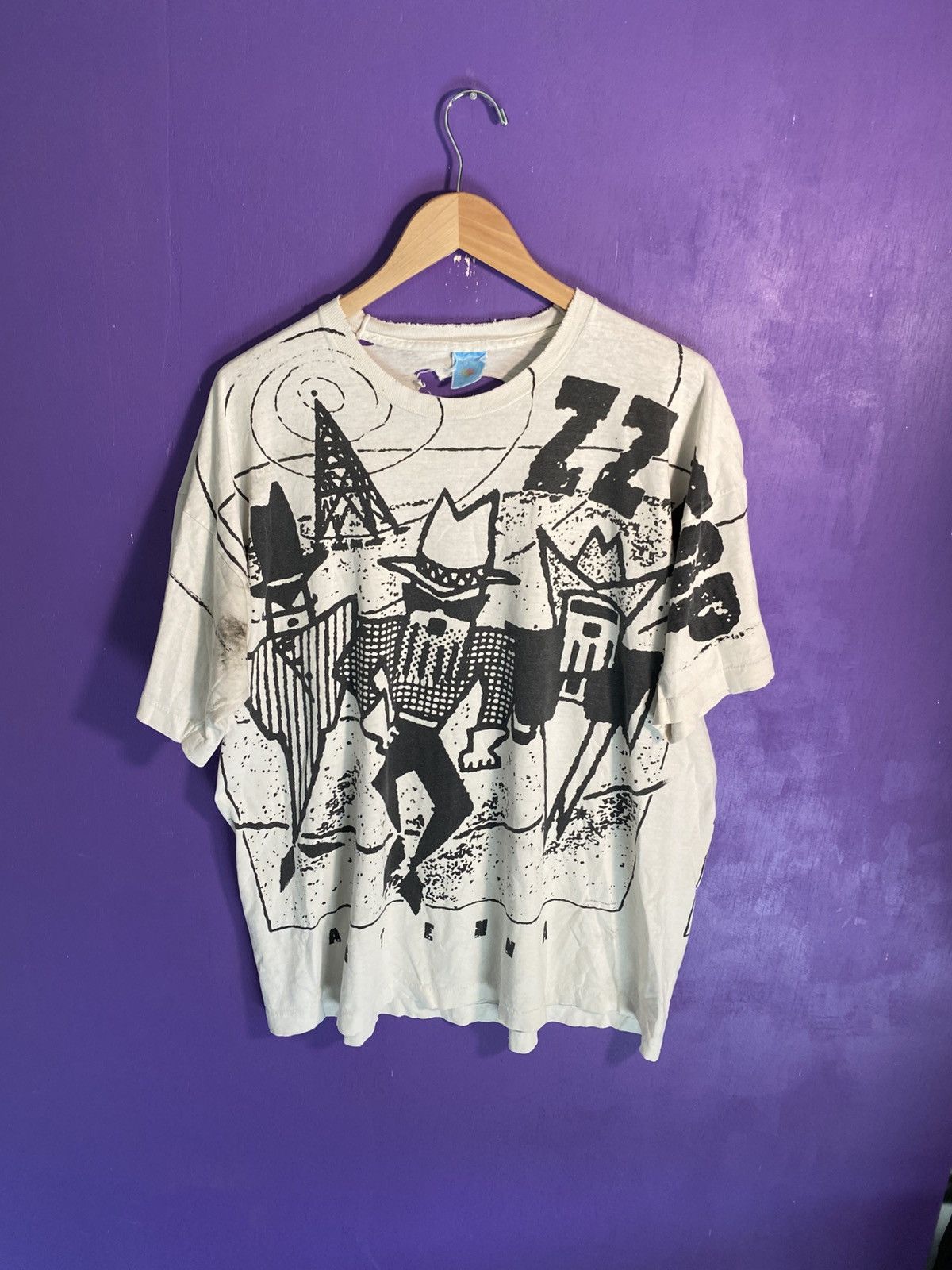 Band Tees Vintage 90s ZZ Top Antenna AOP band t-shirt Size US XL / EU 56 / 4 - 1 Thumbnail